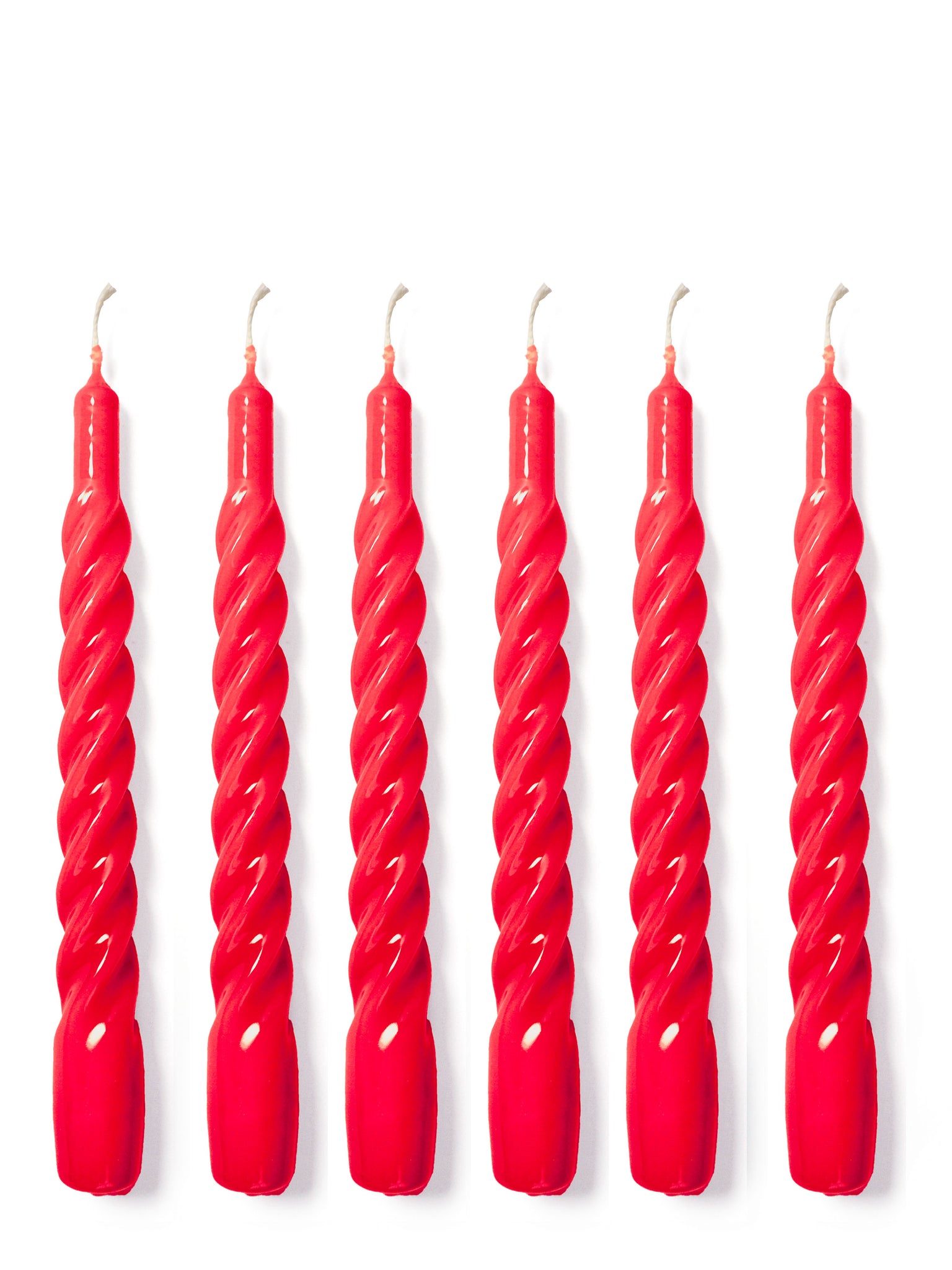 glossy twisted candles red
