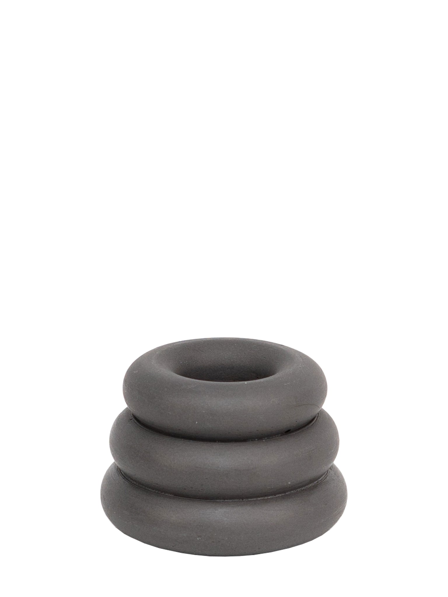 black donut triple ring Jesmonite Candleholder by Yod&CO