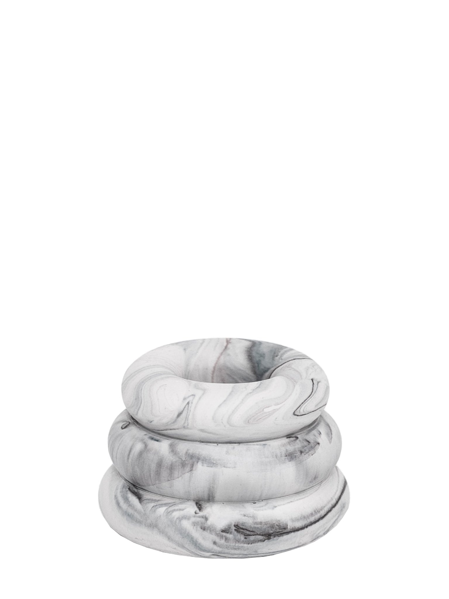 marble grey donut triple ring Jesmonite Candleholder by Yod&CO