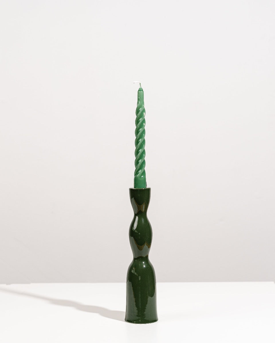tall green candleholder 