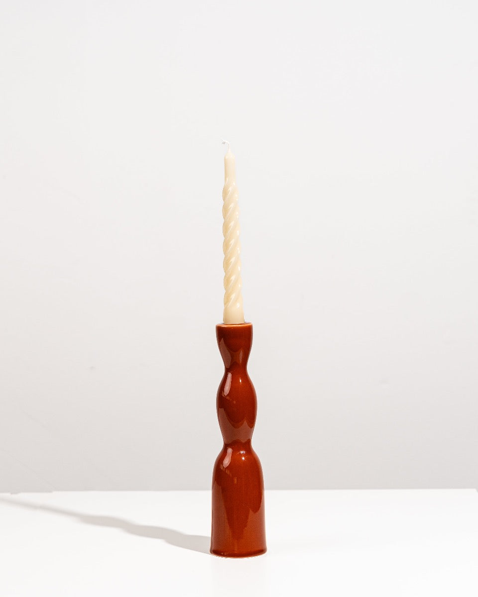tall brown candleholder 
