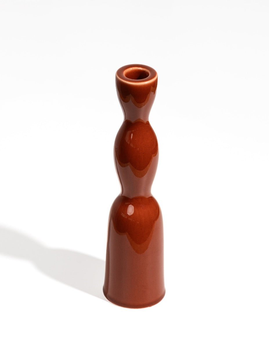 tall brown candleholder 