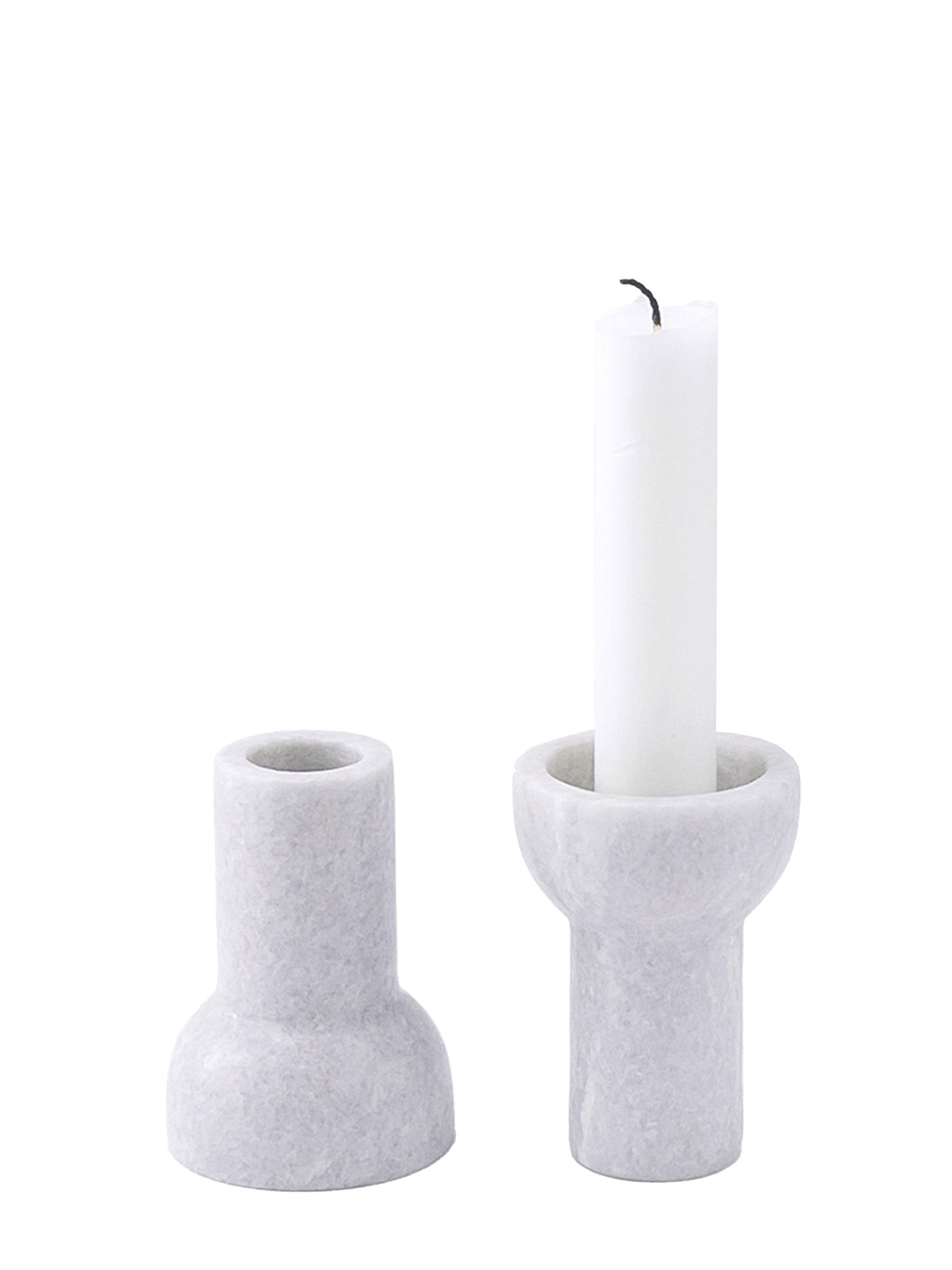 white marble candleholder