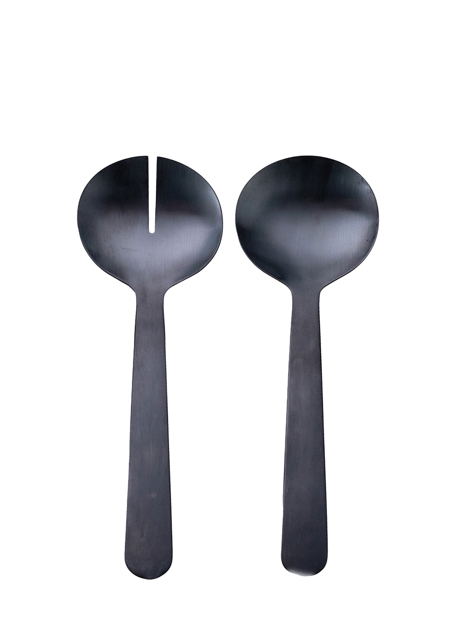 Black metal salad servers