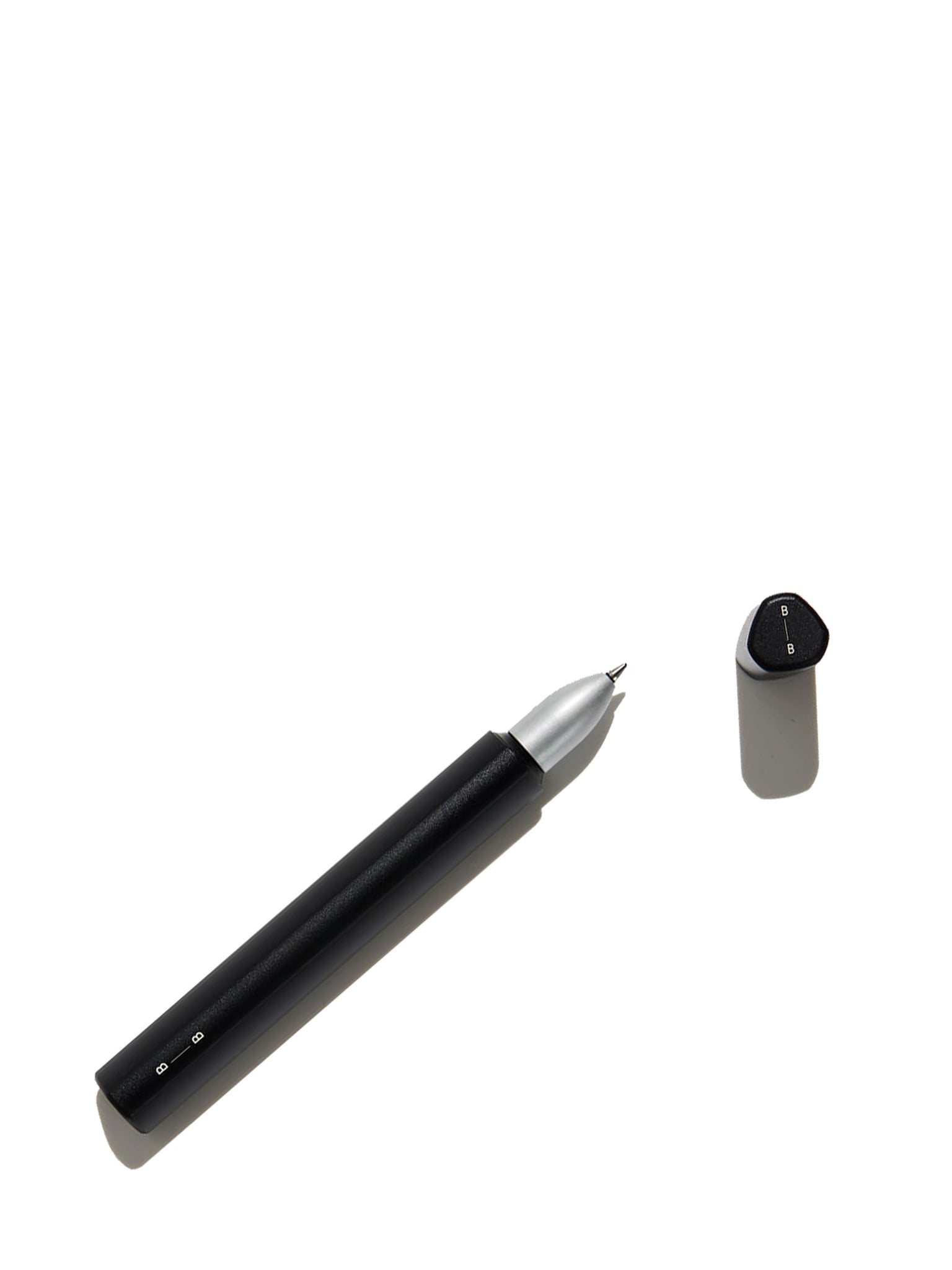 Before breakfast premium rollball pen in black aluminium finish with hand embossed box