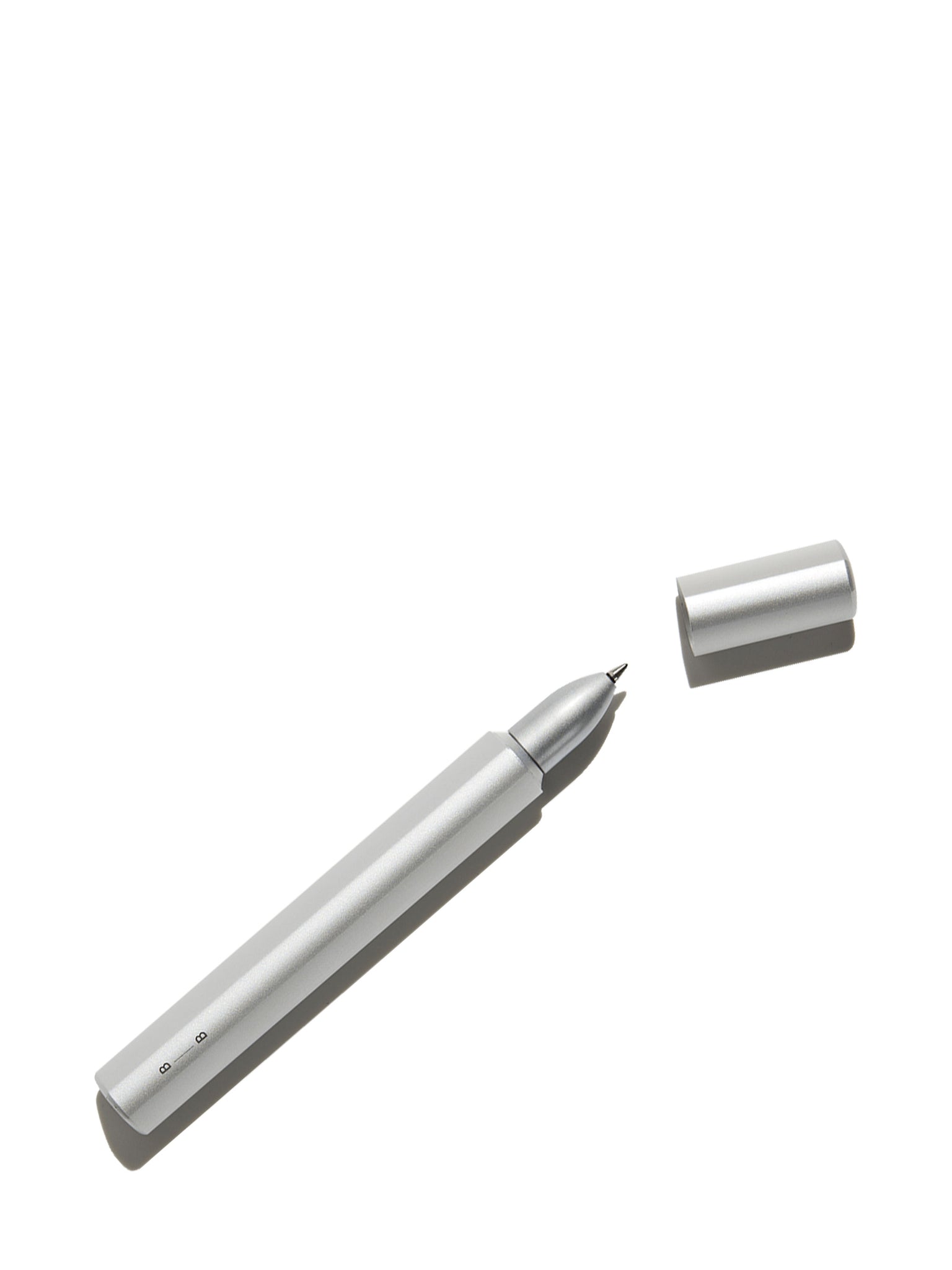 Before breakfast annodised beadblast aluminium premium rollerball pen in silver