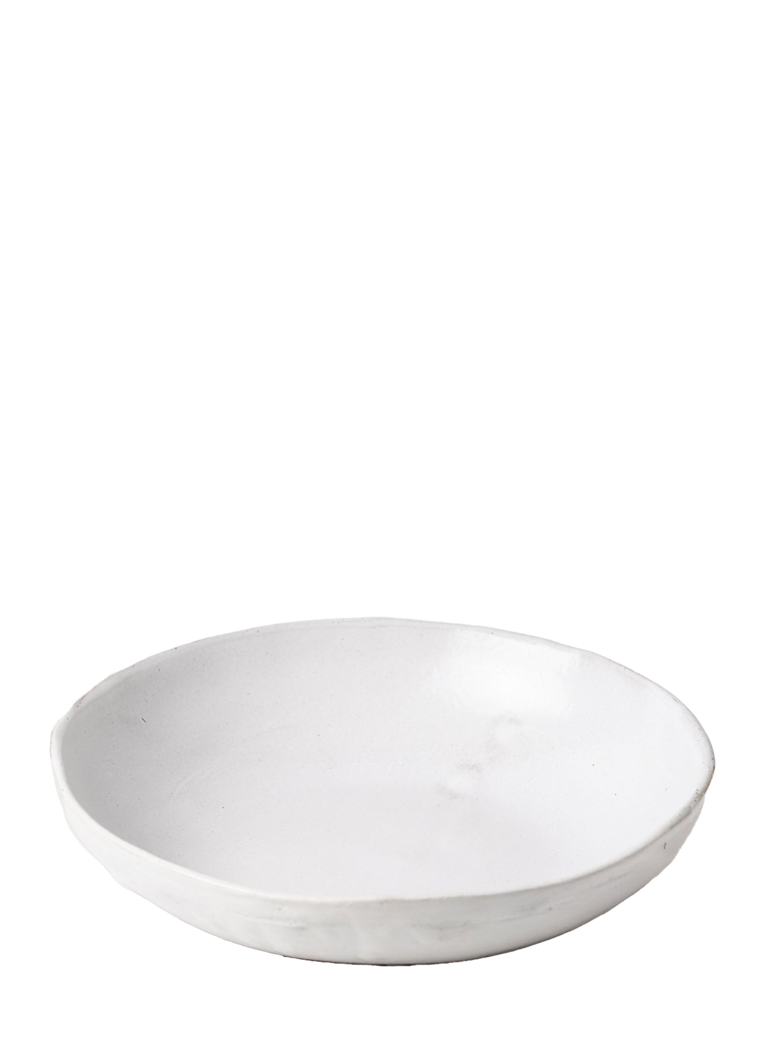 Ivory white hand thrown ceramic pasta bowl by Gaëlle Le Doledec