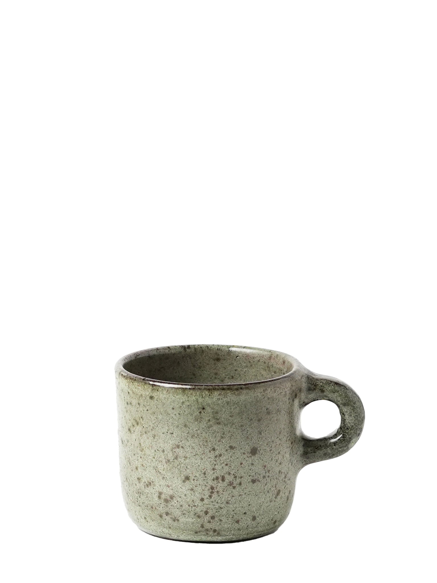 hand thrown ceramic mug in green