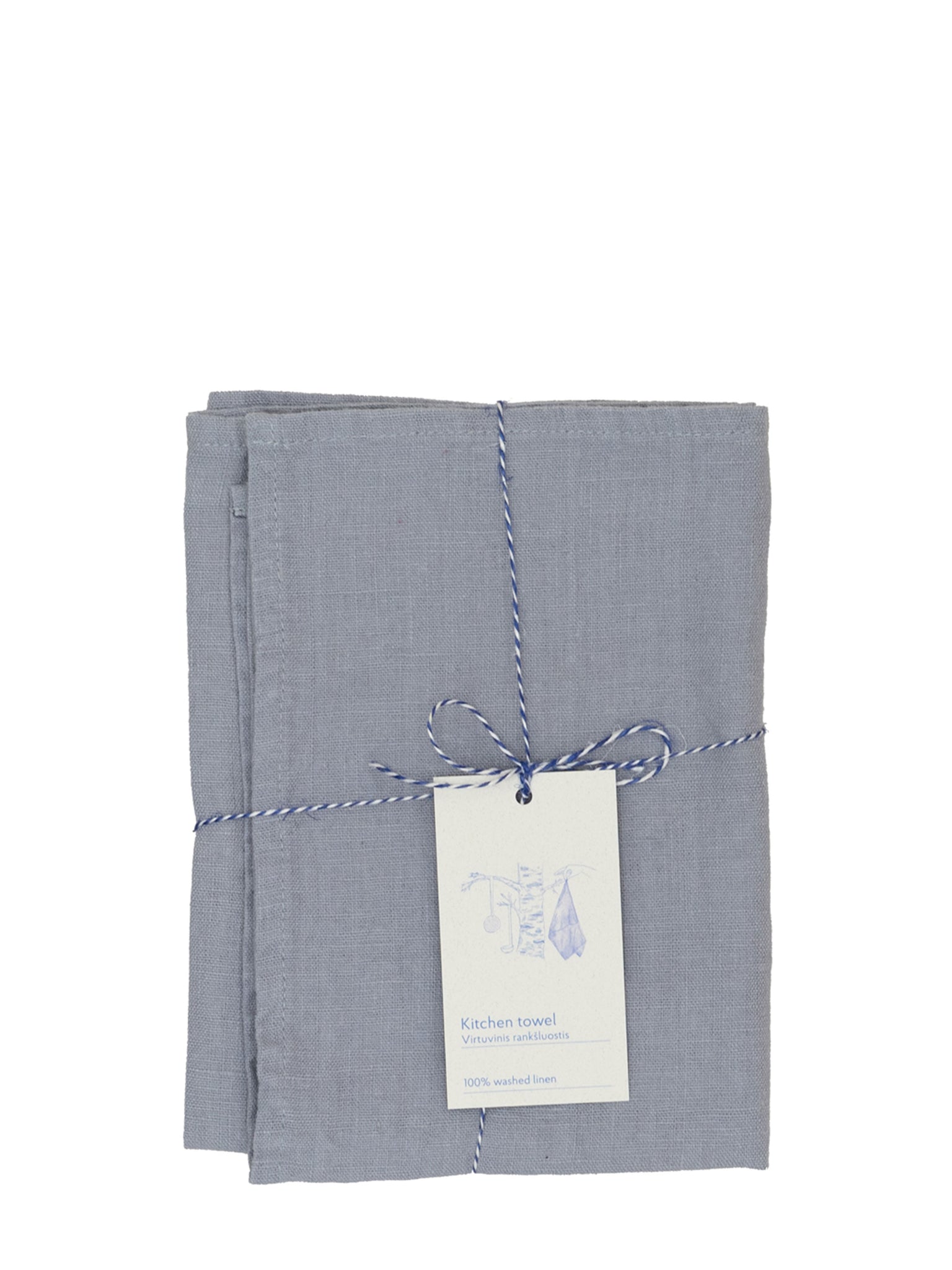 Light grey premium linen kitchen tea towel
