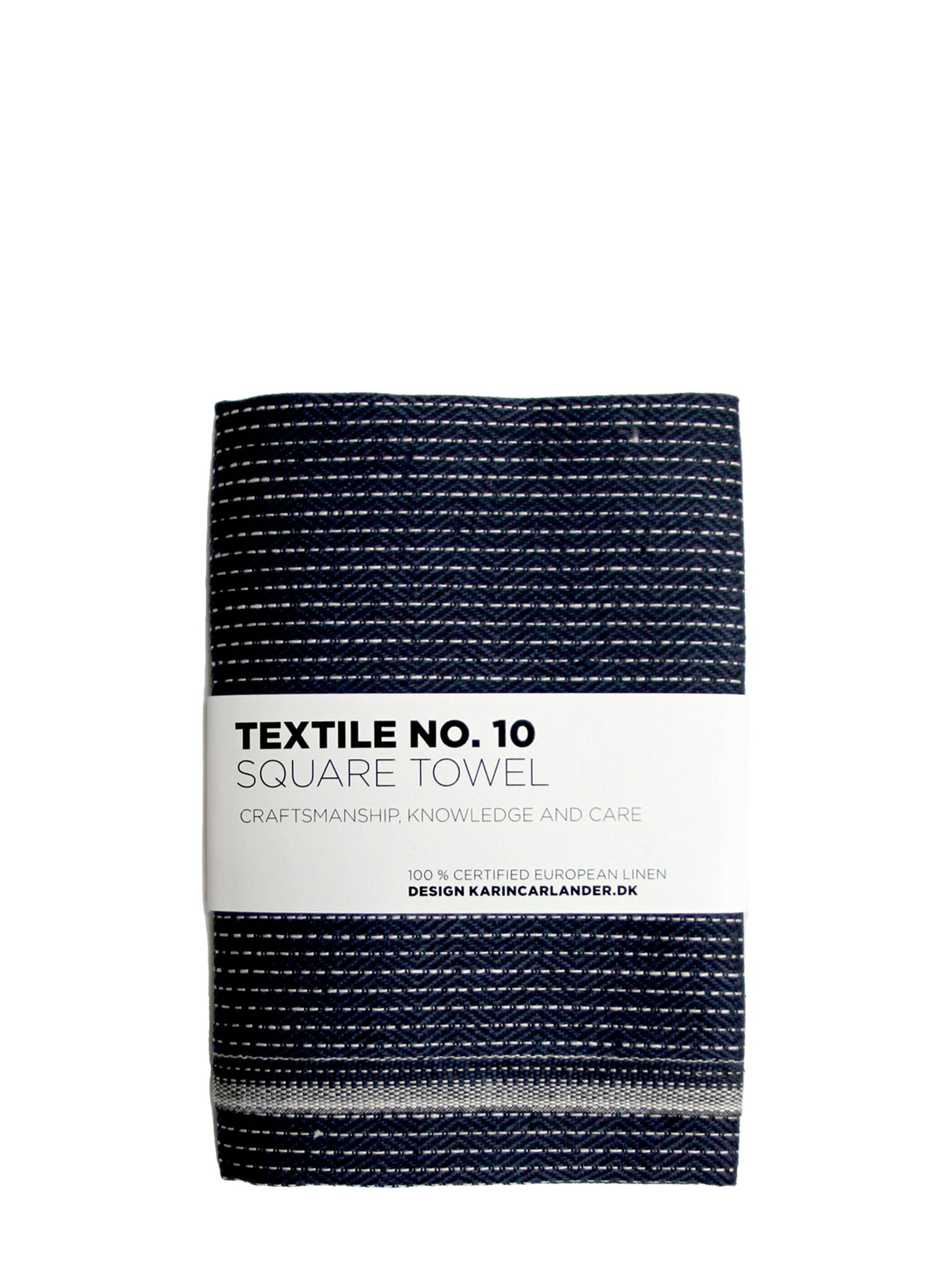 navy white stripe linen tea towel