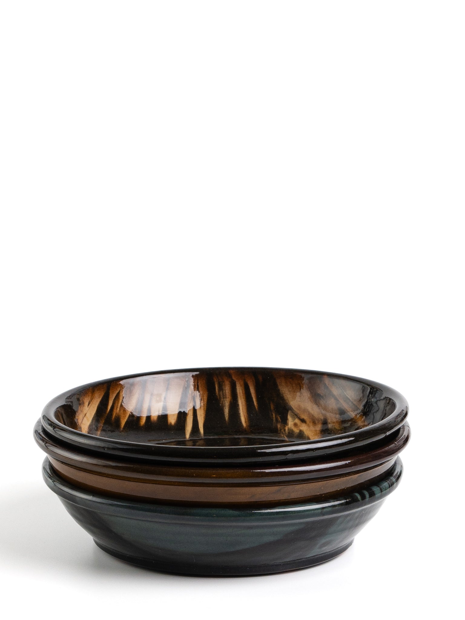 hand thrown black coupe pasta bowl plate, hand made by potter Rob Towler