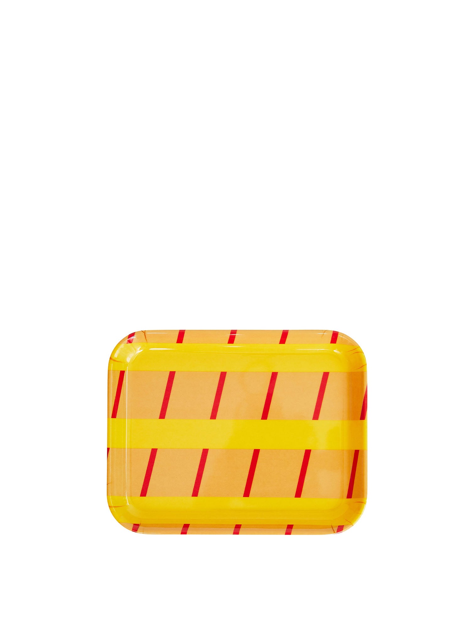 Yellow & Red Stripe Tray 19cm