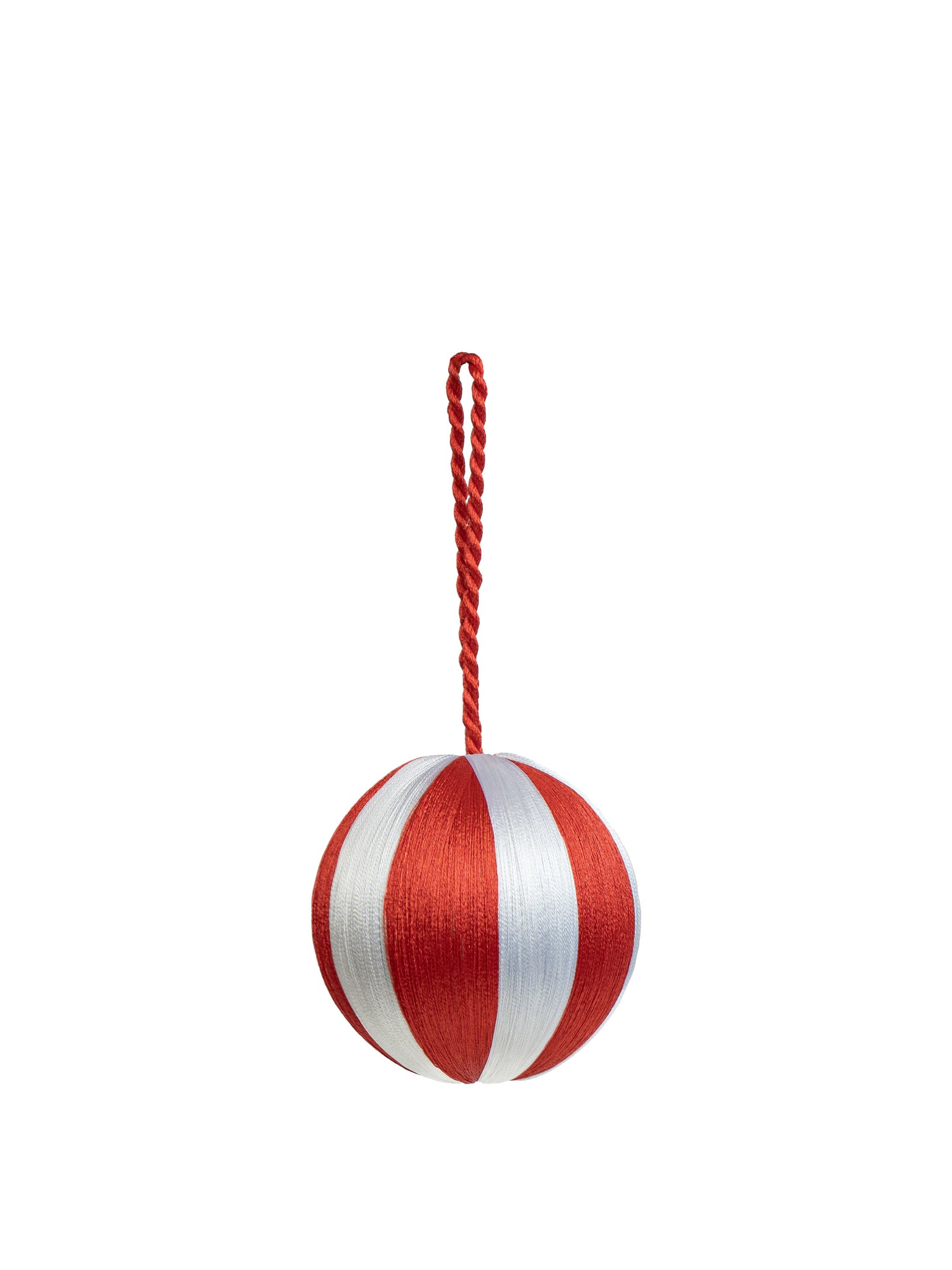 Stripe Baubles M 3" - Red/White