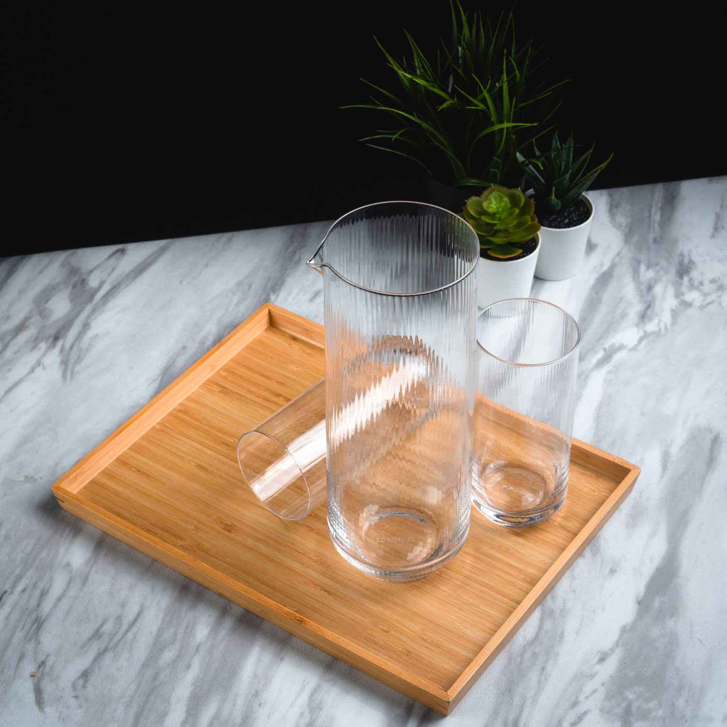 Optic glass carafe by Bomshbee