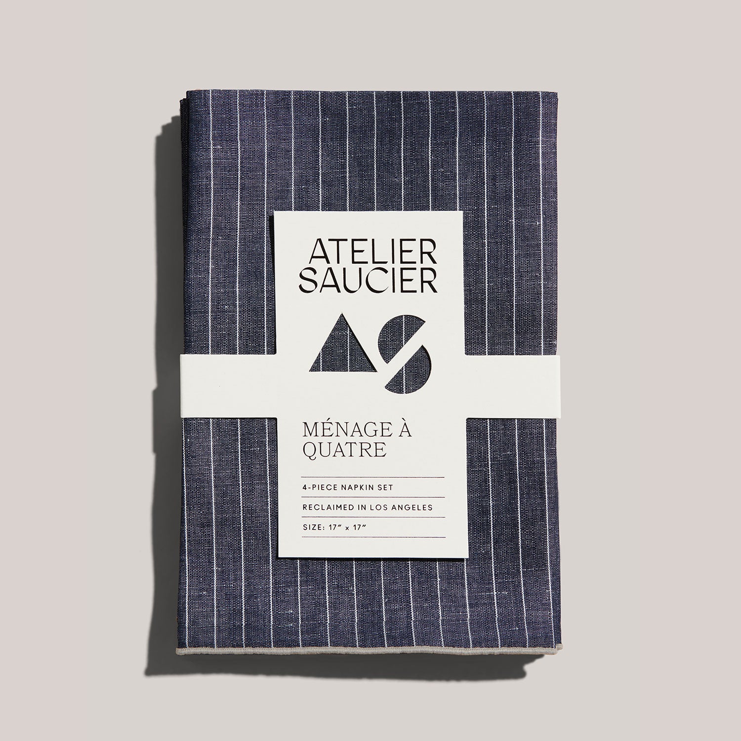  Atelier Saucier Blue Stripe Napkin Set of 4