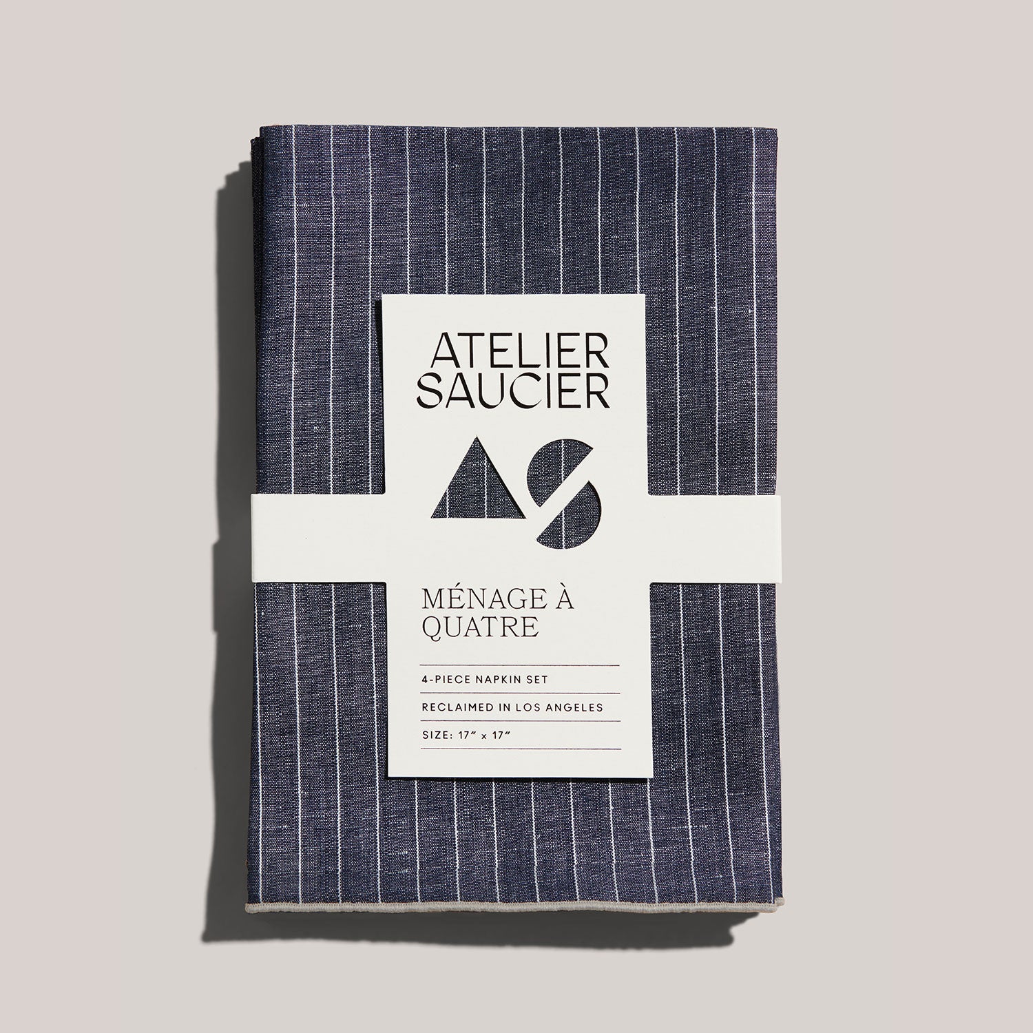  Atelier Saucier Blue Stripe Napkin Set of 4