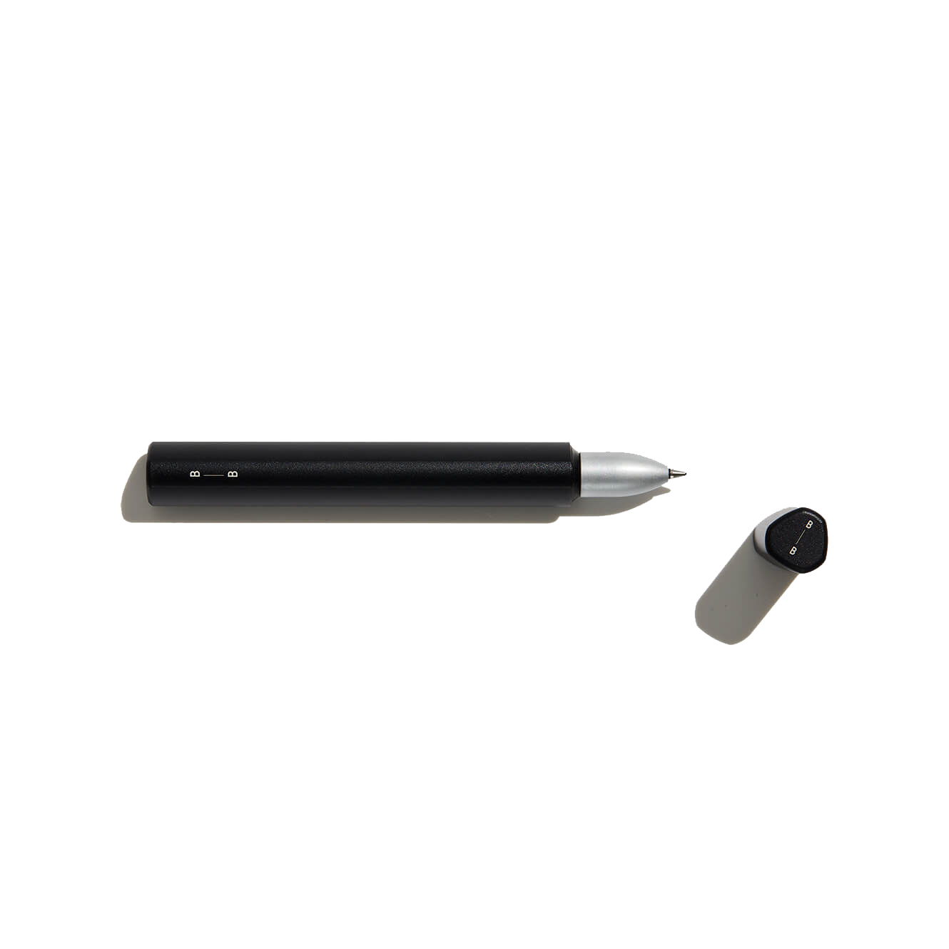 Before breakfast premium rollball pen in black aluminium finish with hand embossed box