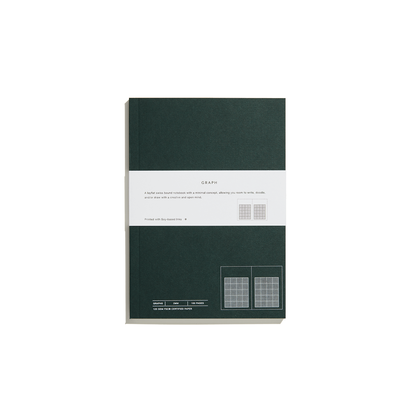 Before Breakfast dark green graph ruled notebook handmade in london available at yod and co