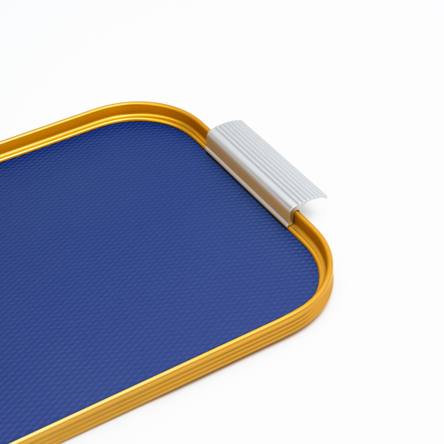 Kaymet metal ribbed tray size S14 in royal blue, gold and silver