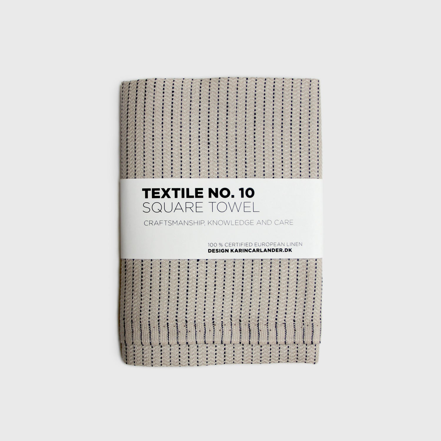 Yinyang Square Linen Towel - Wheat/Black