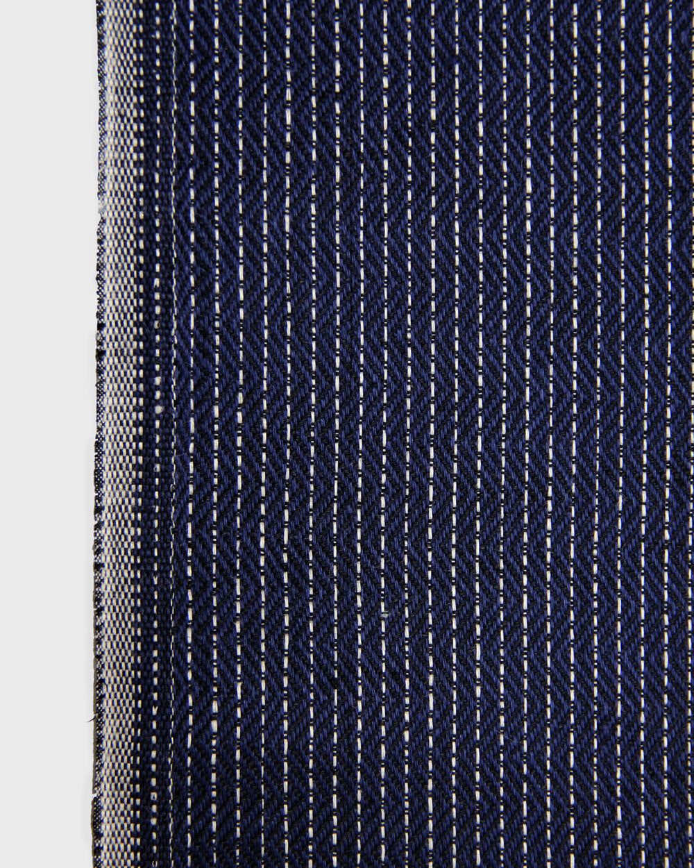 Zigzag Square Linen Towel - Indigo
