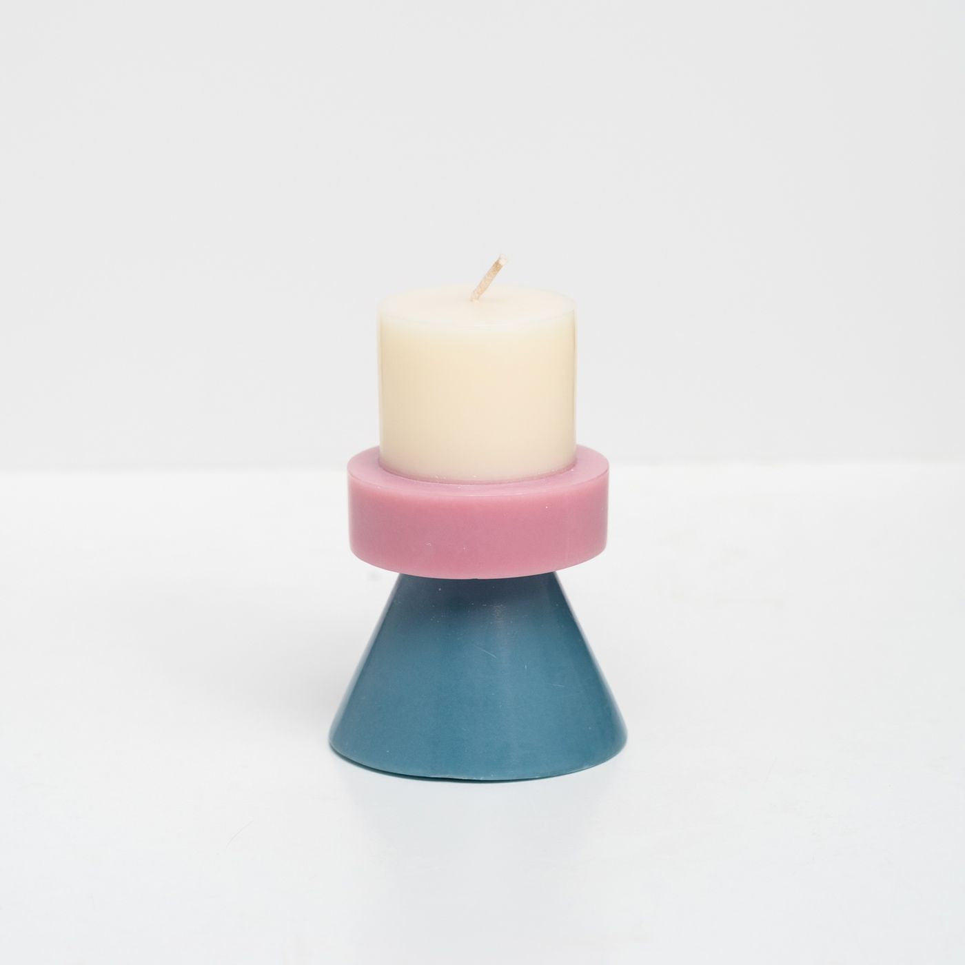 Stack Candle mini by Yod and co in white, purple and blue