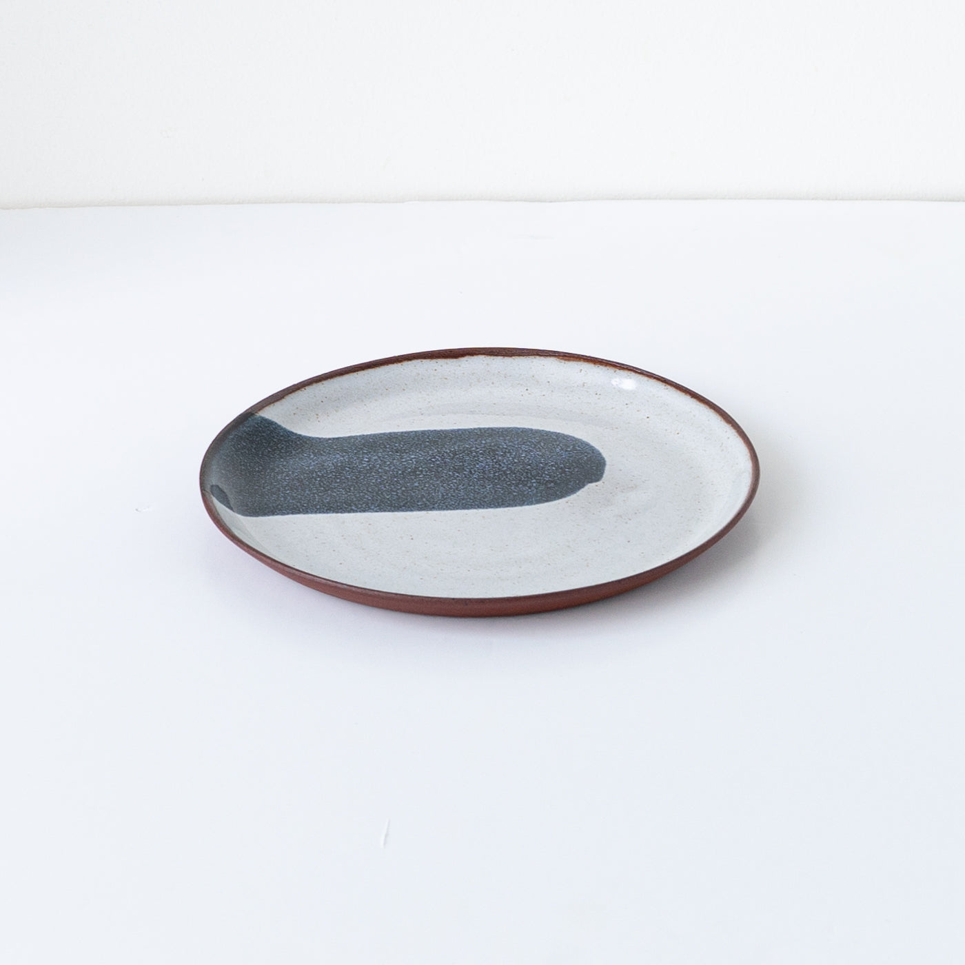 Silvia K handmade terracotta small plate with white and black decor