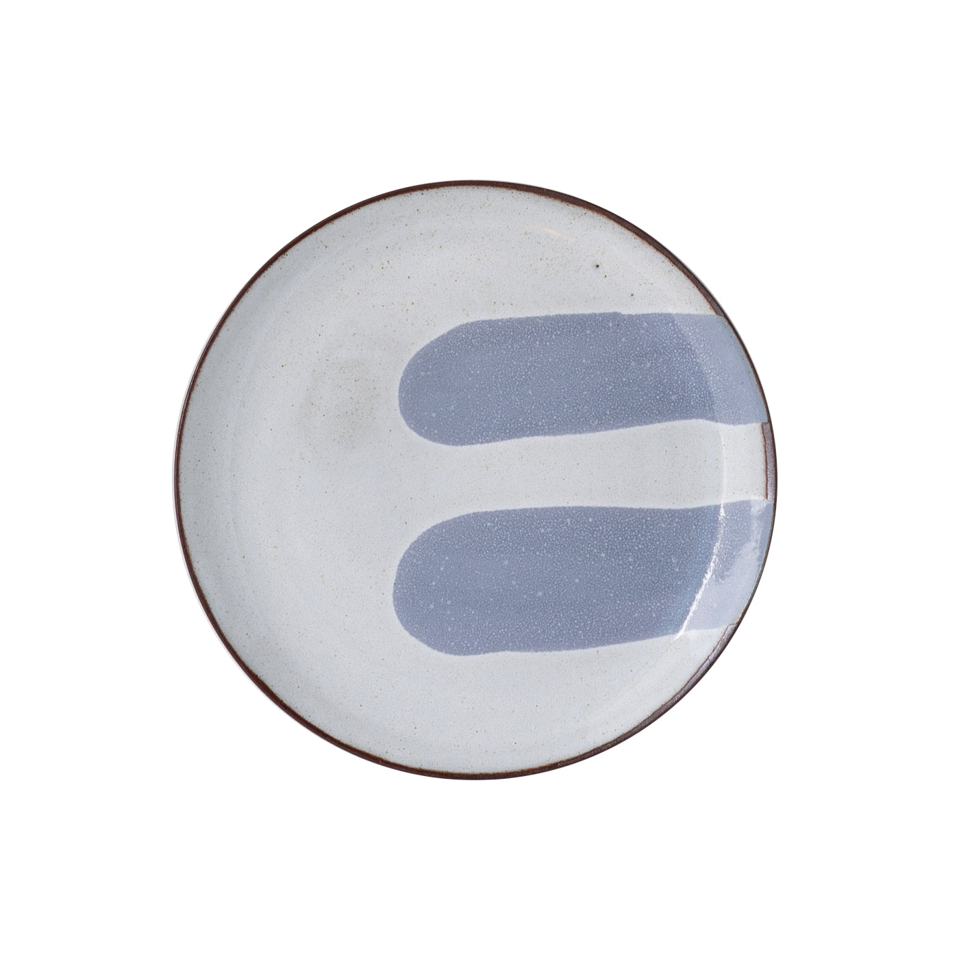 Silvia K hand made terracotta plate with white and 2 stone greyecor