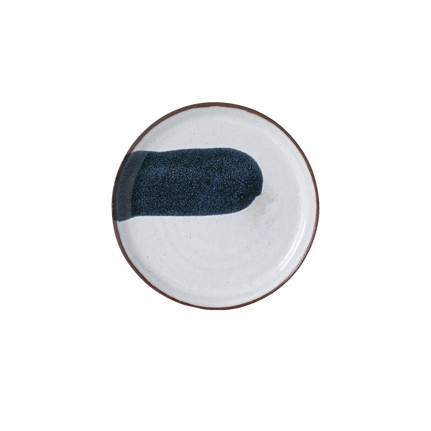 Silvia K handmade terracotta small plate with white and black decor