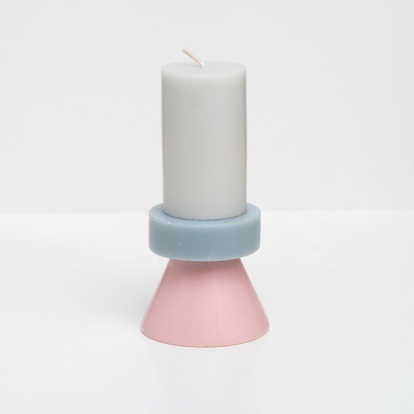Stack Candle Tall, shaped candles by Yod and co in grey, blue, pink