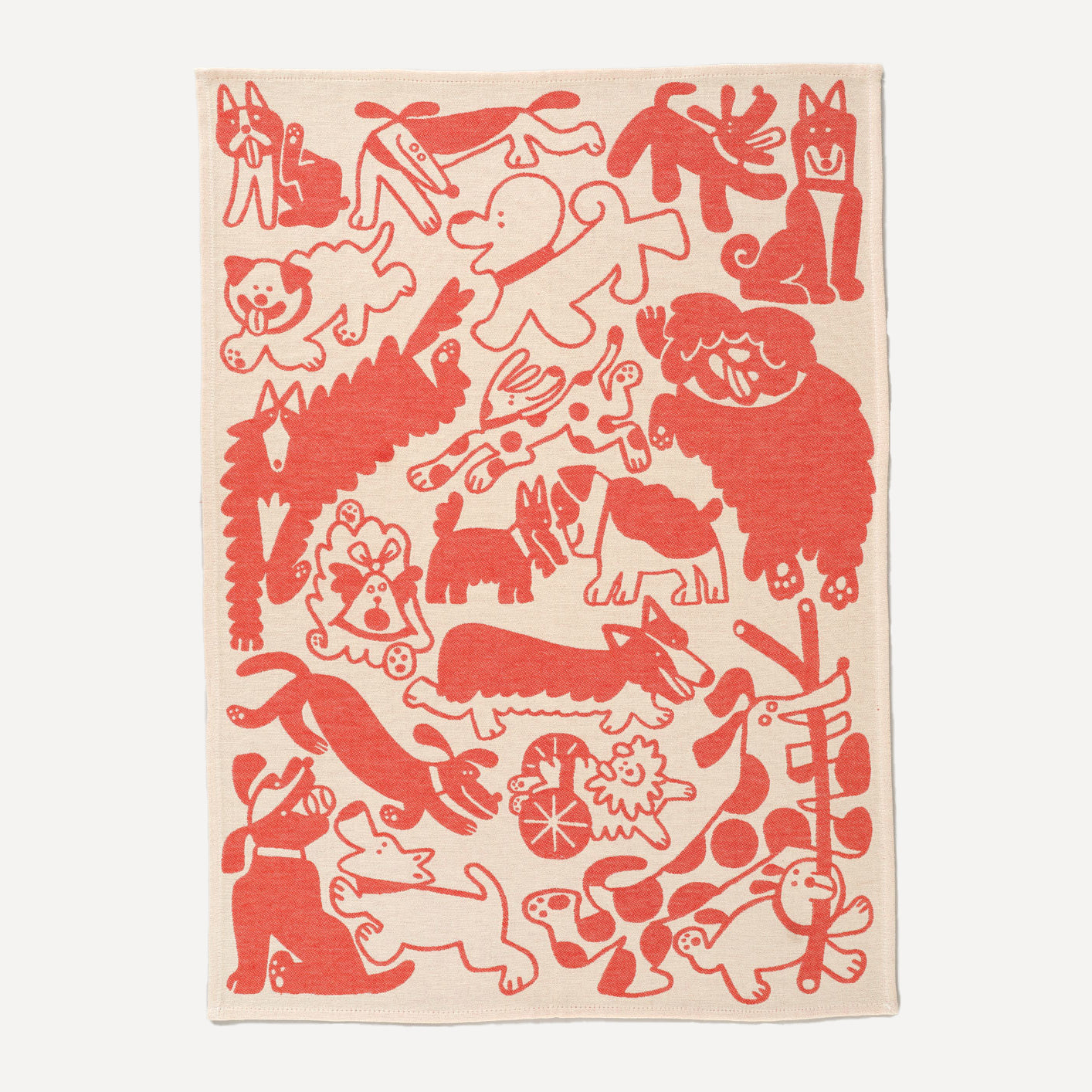 Orange and white cat illustrated tea towel by Cari Vander Yacht for Wrap Magazine