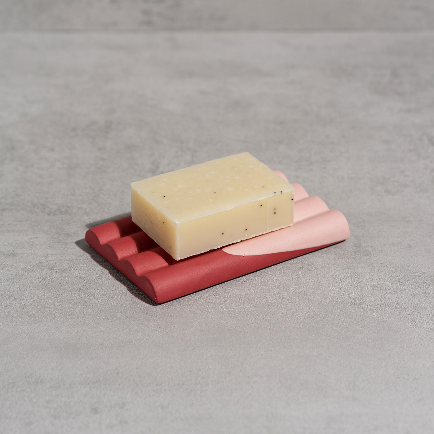 Jesmonite Soap Dish in Pale Pink & Berry by Yod and Co