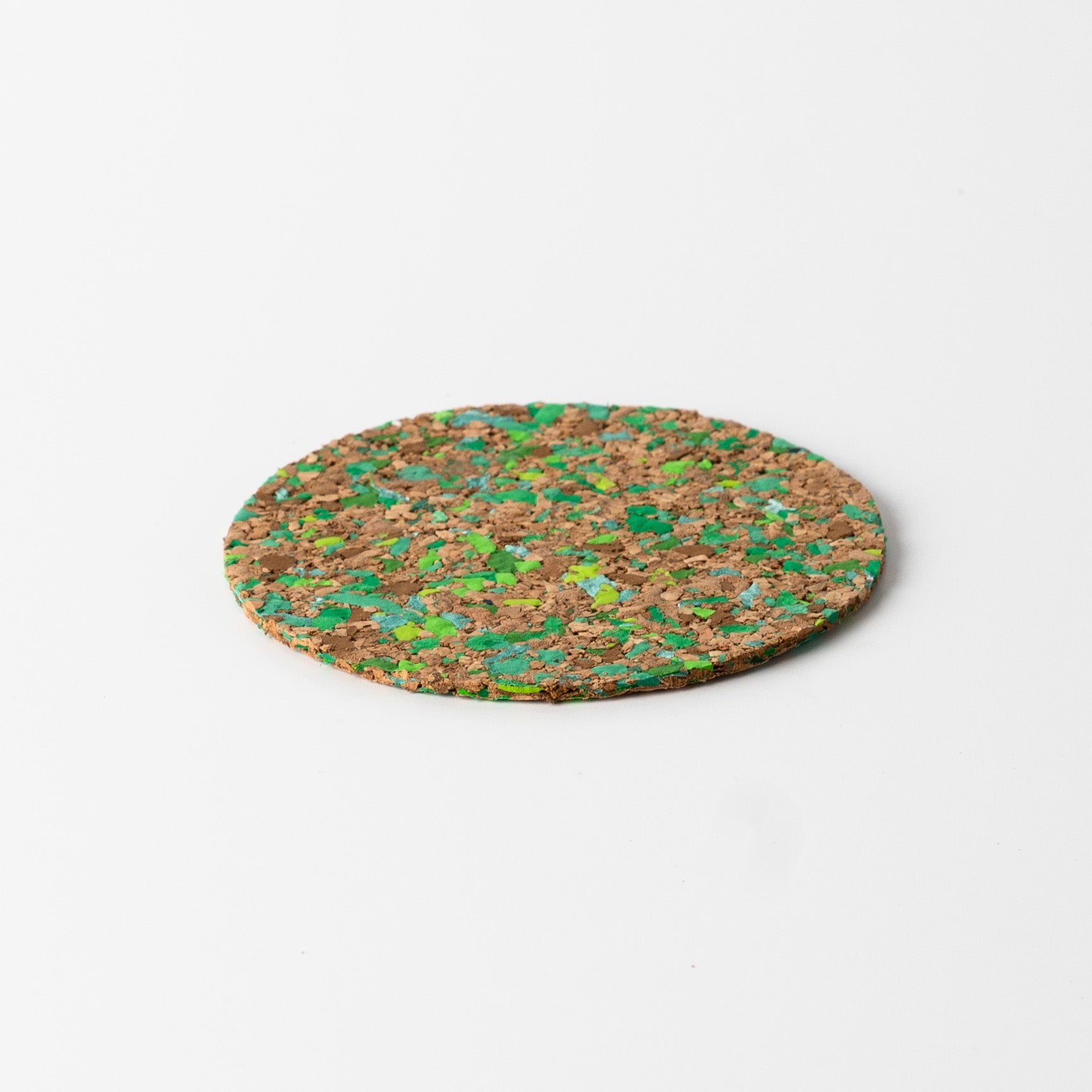 Green round cork coasters set of 4 by Yod and Co