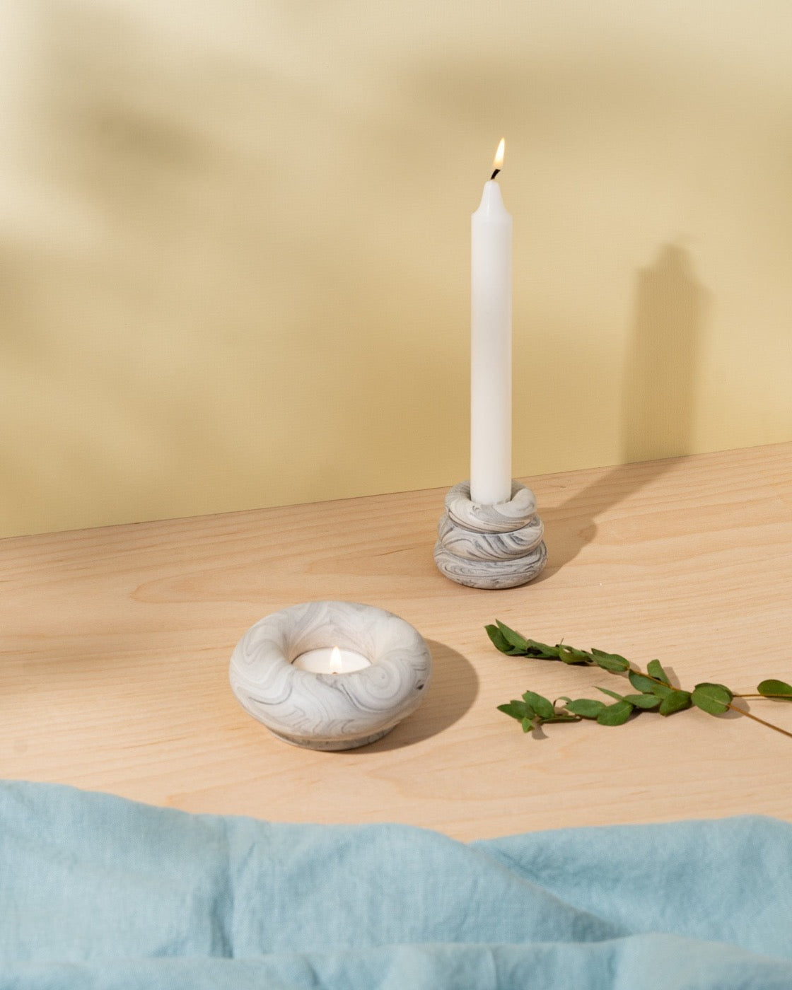pink Jesmonite Candleholder by Yod and Co