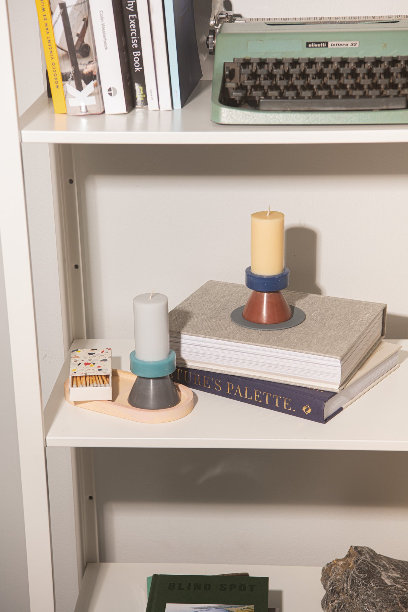 Stack candle by yod and co in grey blue grey