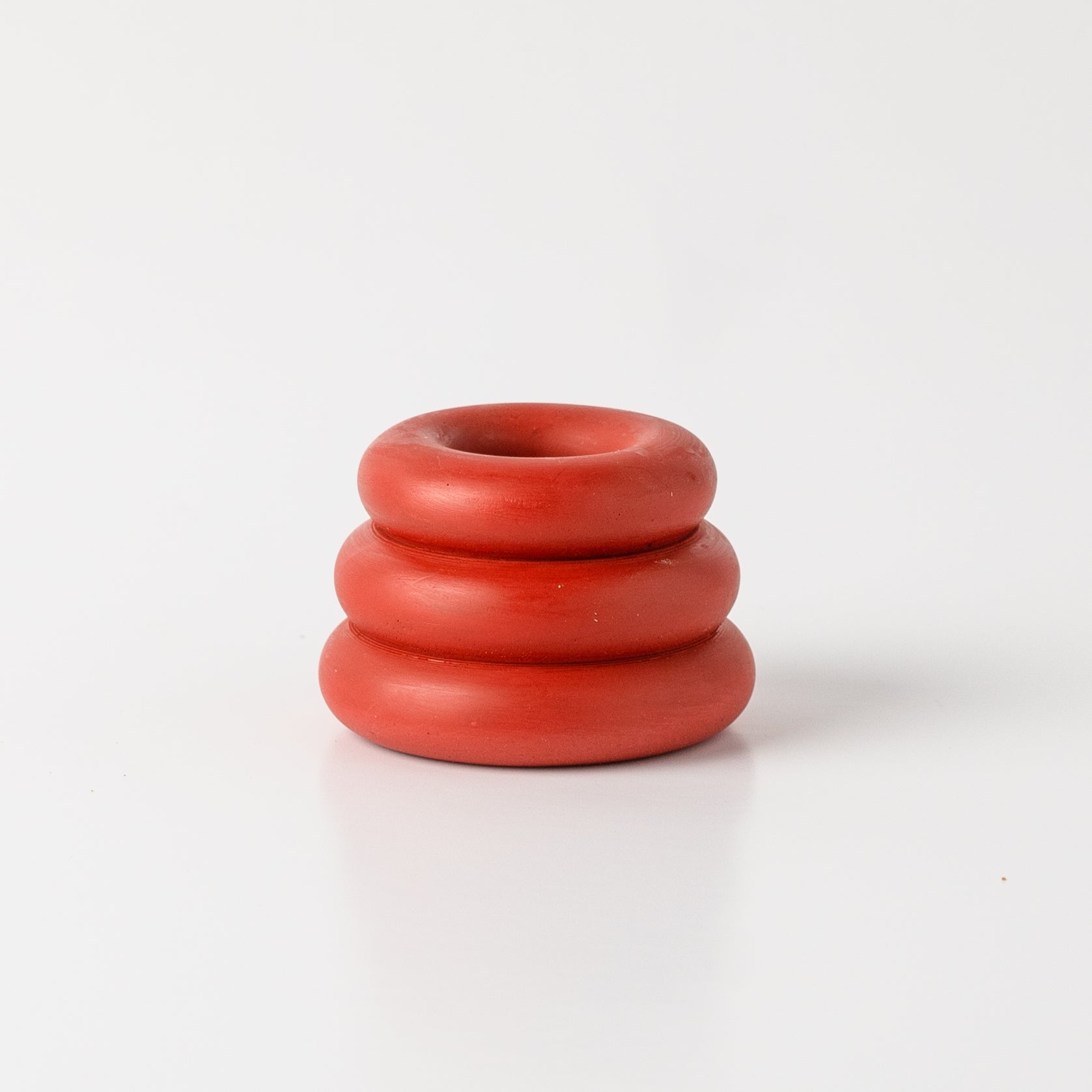 Red Triple O candleholder in jesmonite by yod and co