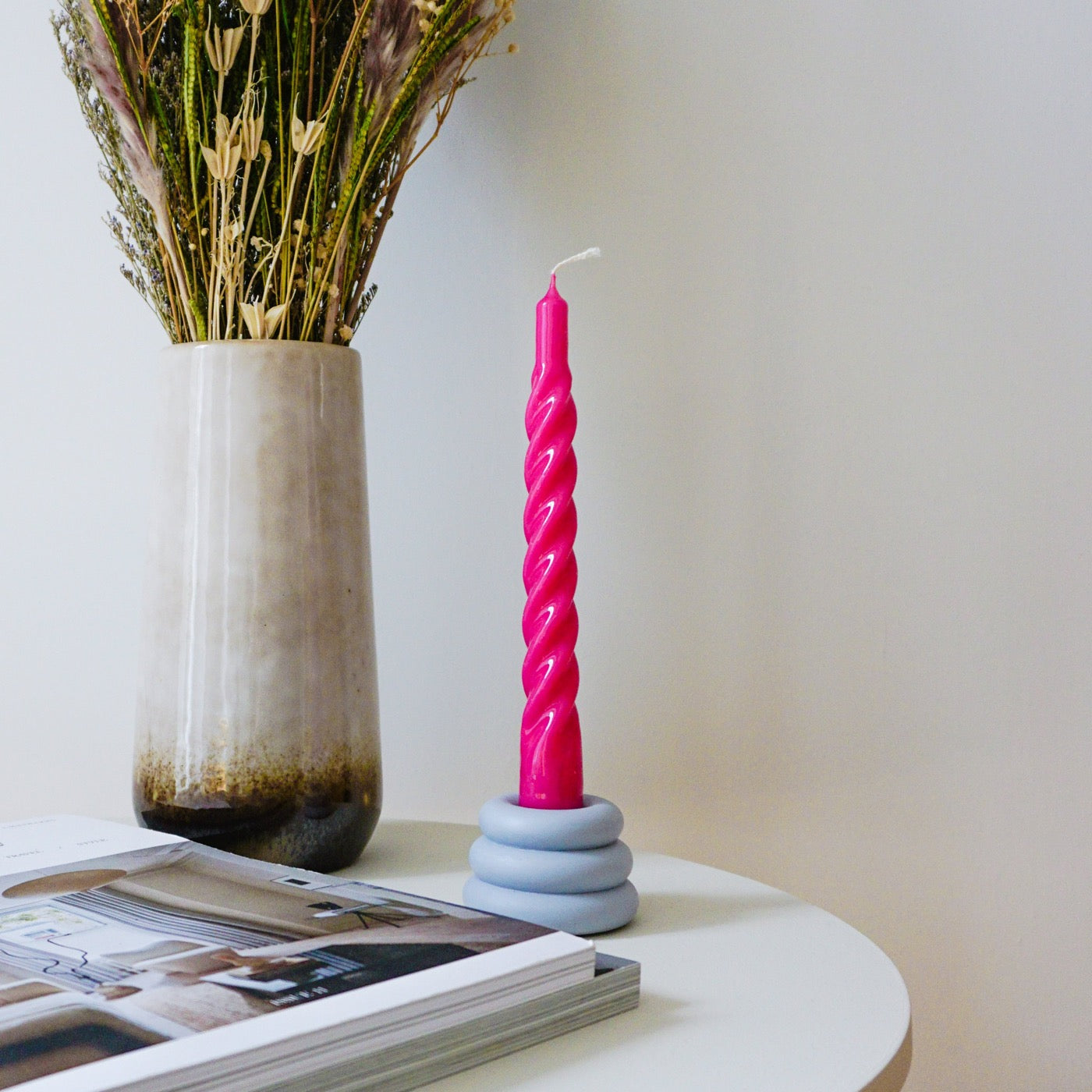 Pink twist candle by yod and co