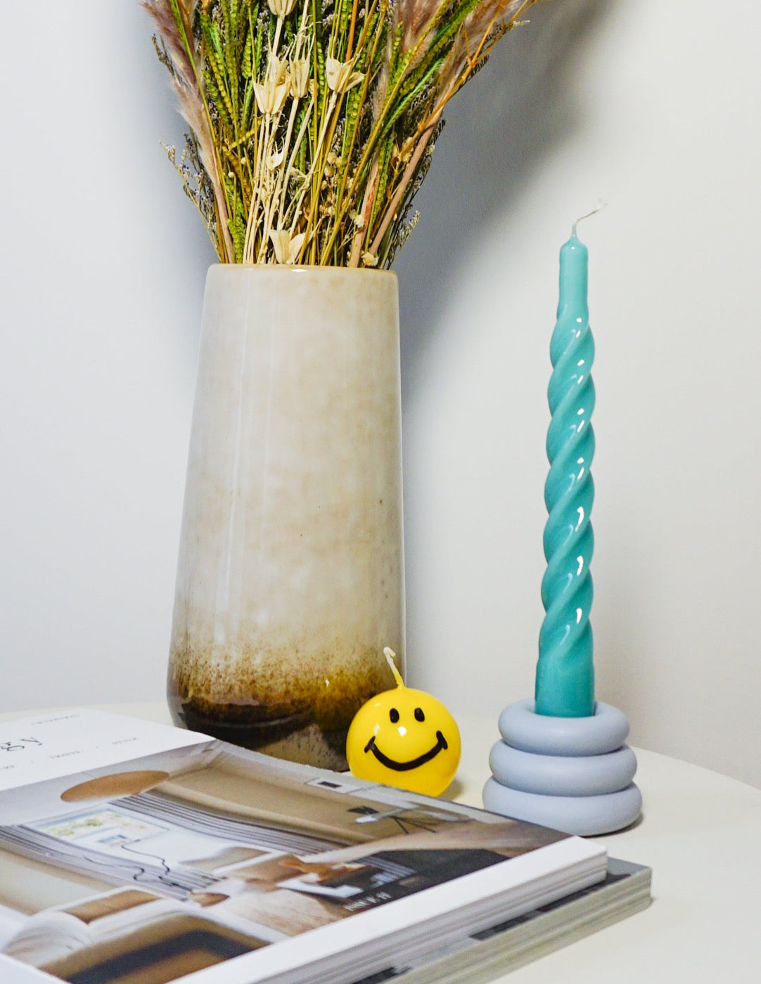 Blue twist candle by yod and co