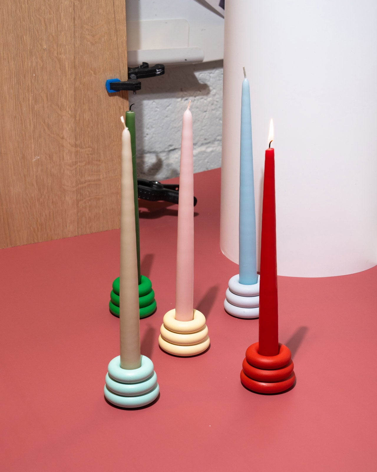 Rose Tapered Candles - Set of 2