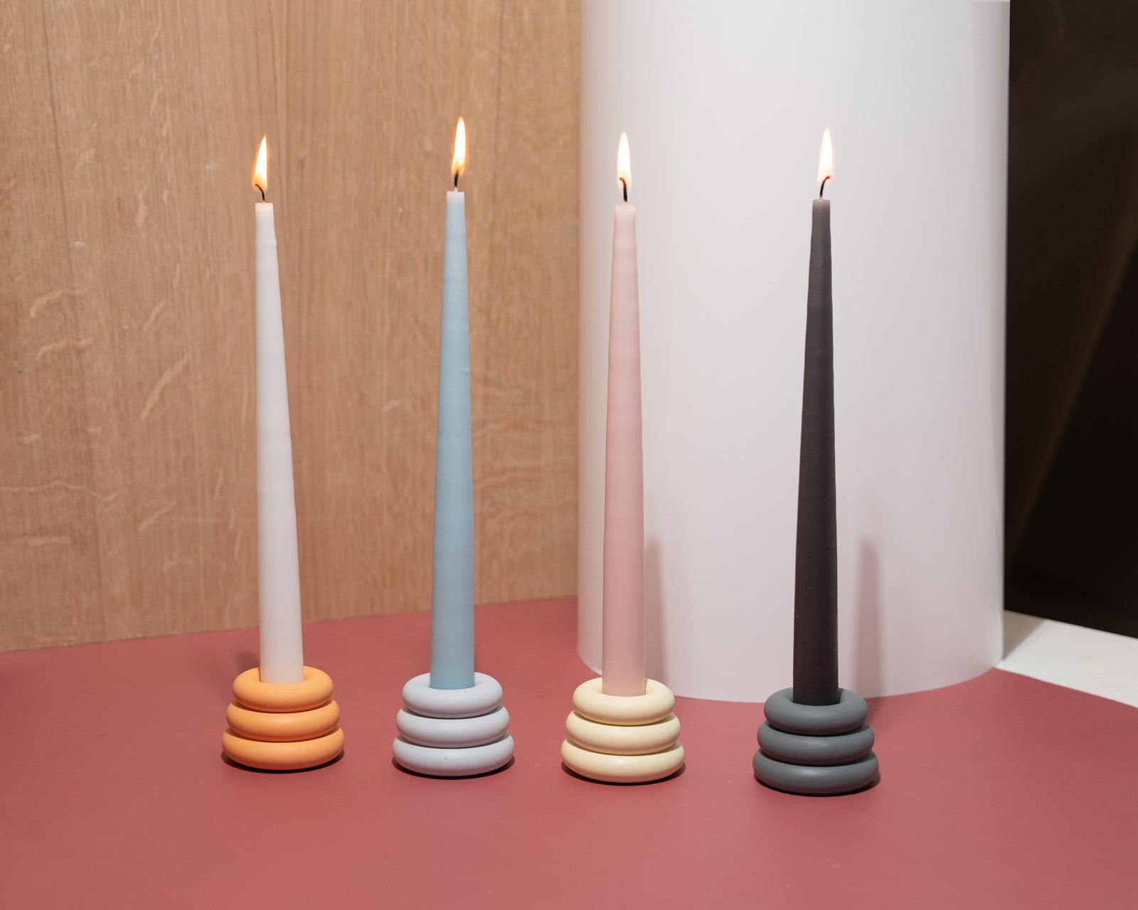 Anthracite Tapered Candles - Set of 2