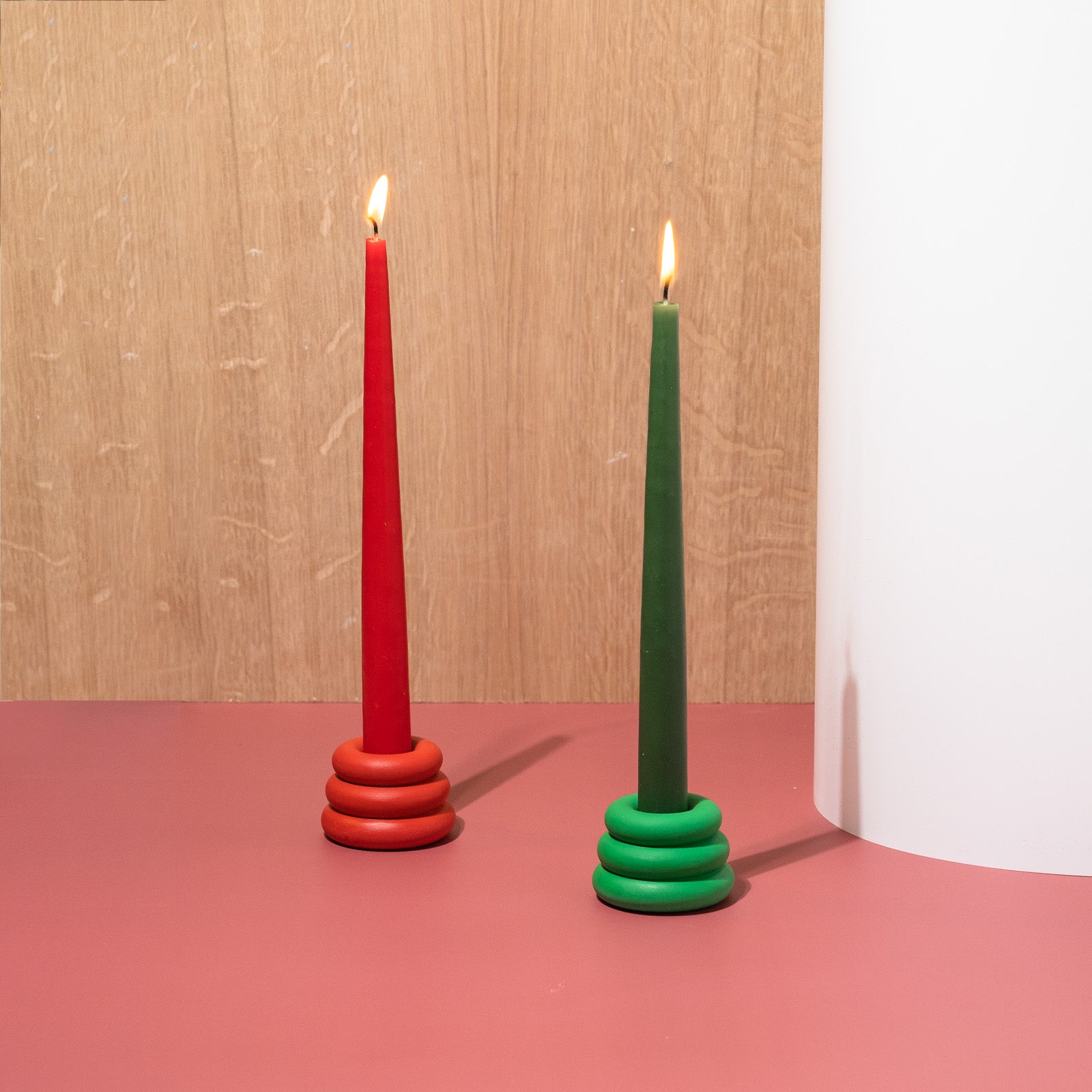 Red Tapered Candles - Set of 2