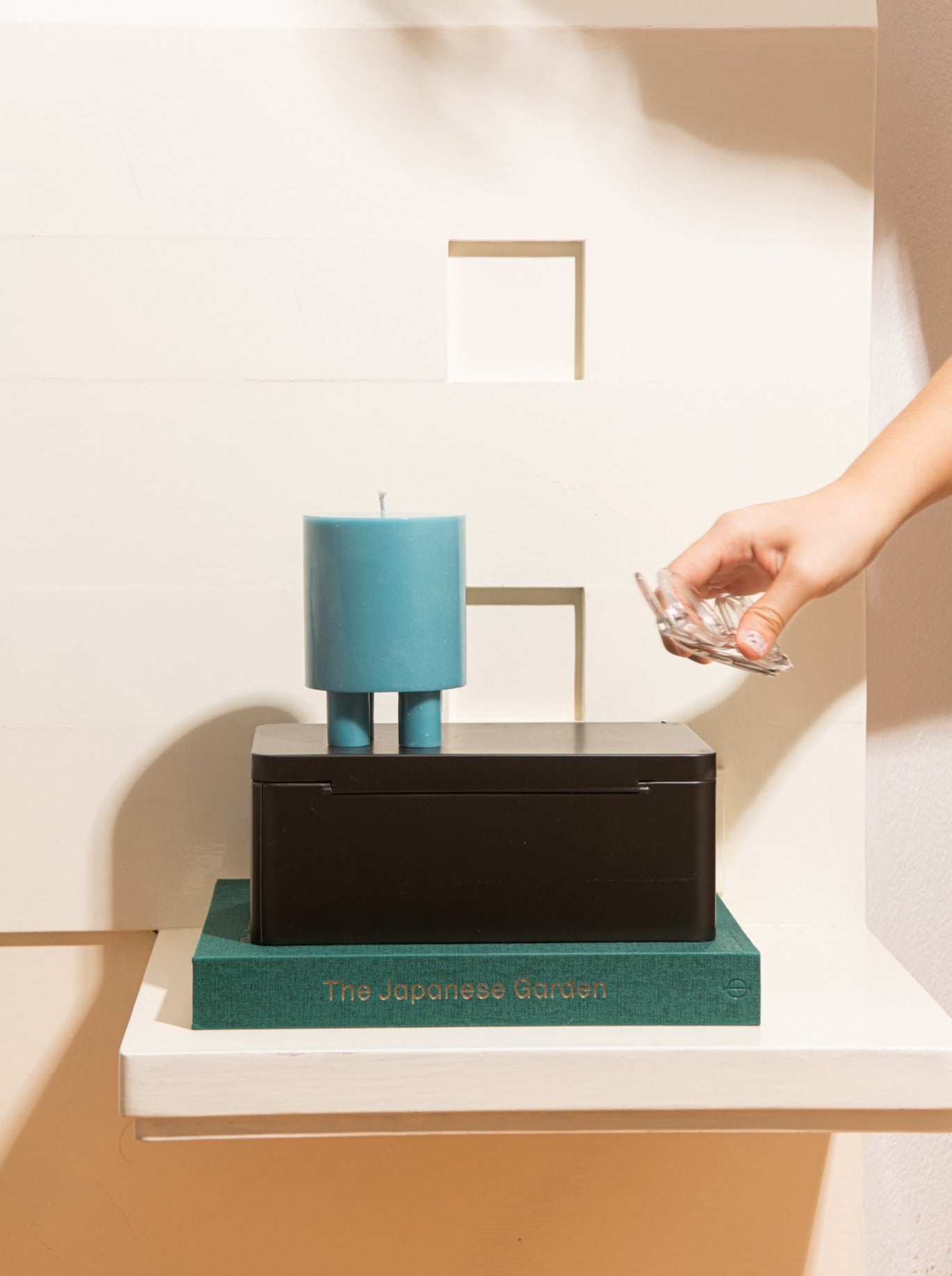 Stack Candle Prop, shaped candles by Yod and co in turquoise