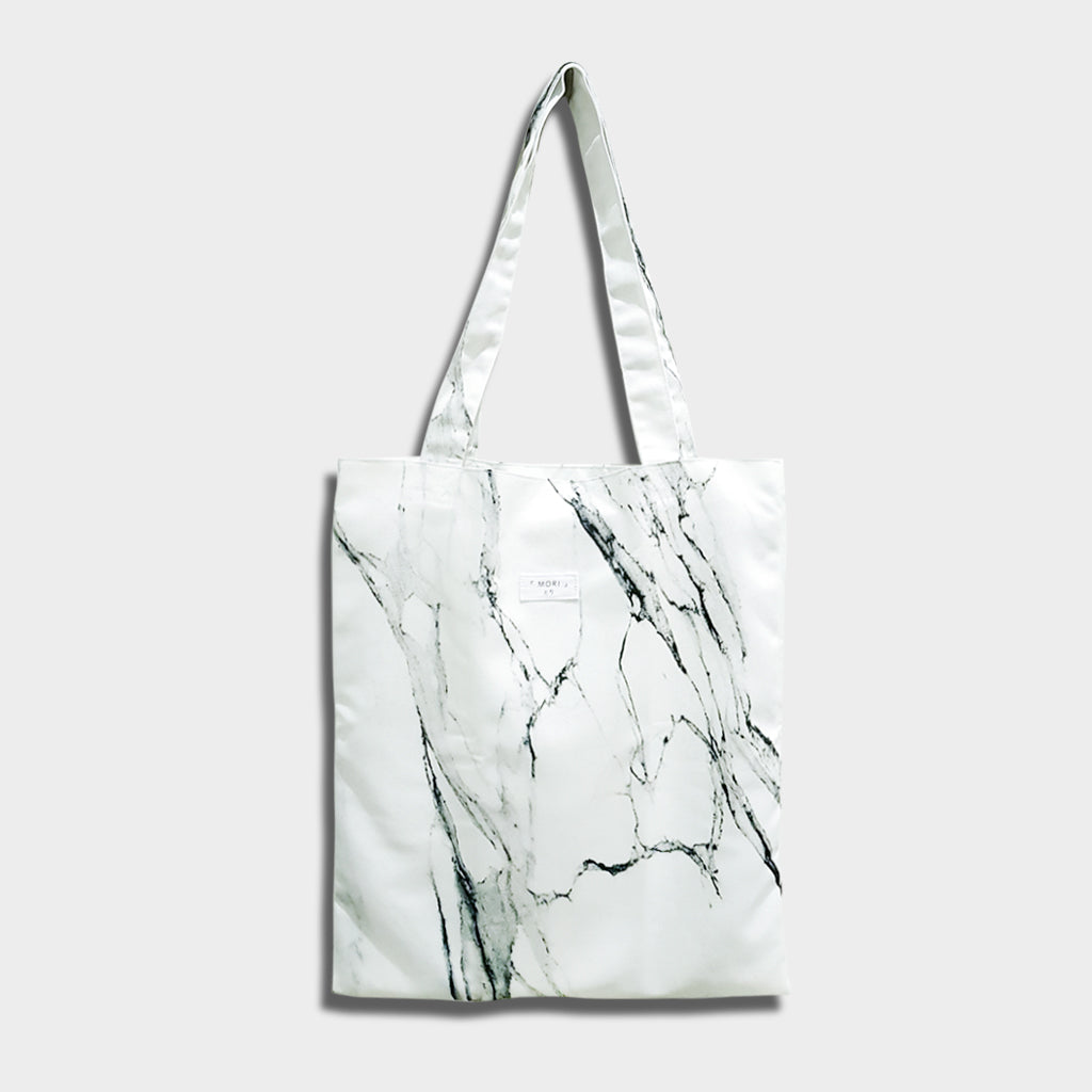 White Marble Tote Bag