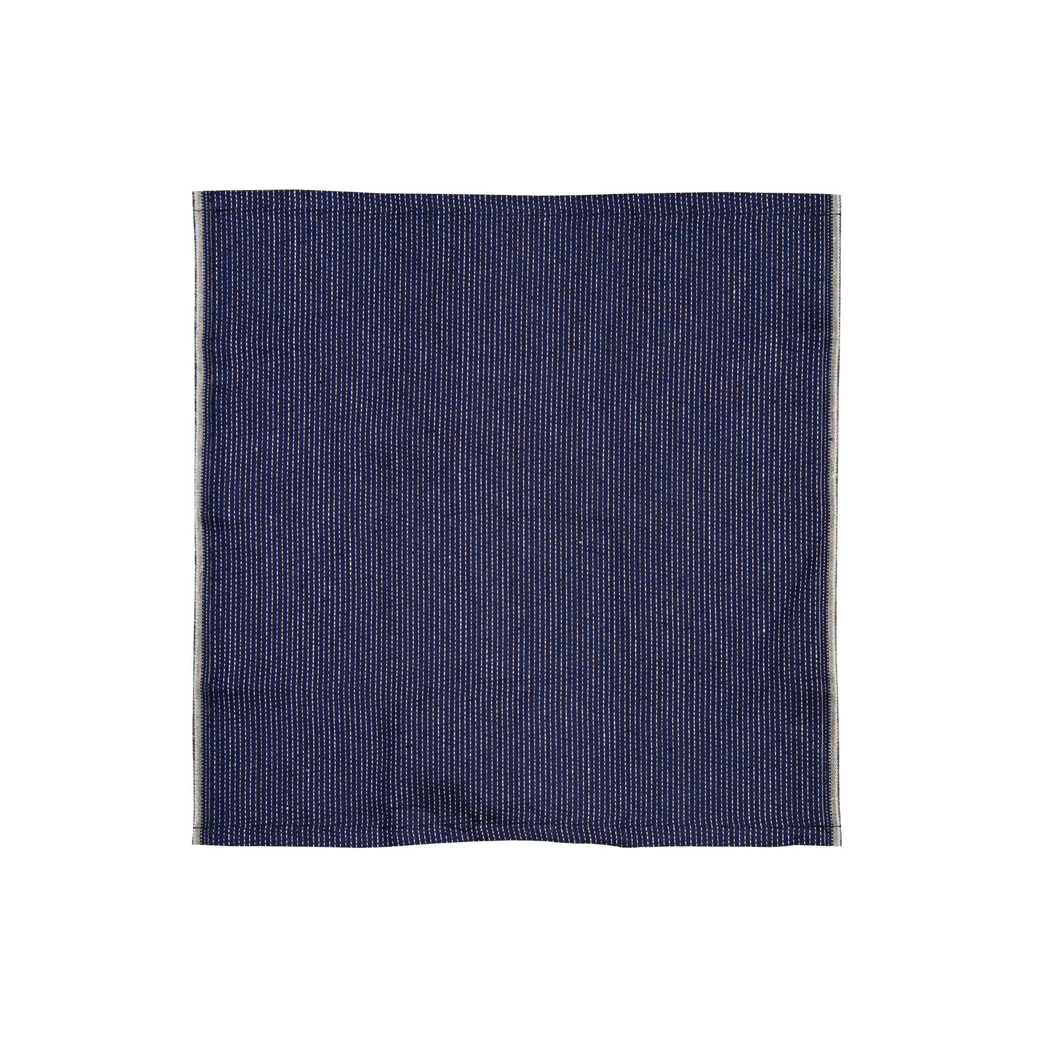 Zigzag Square Linen Towel - Indigo