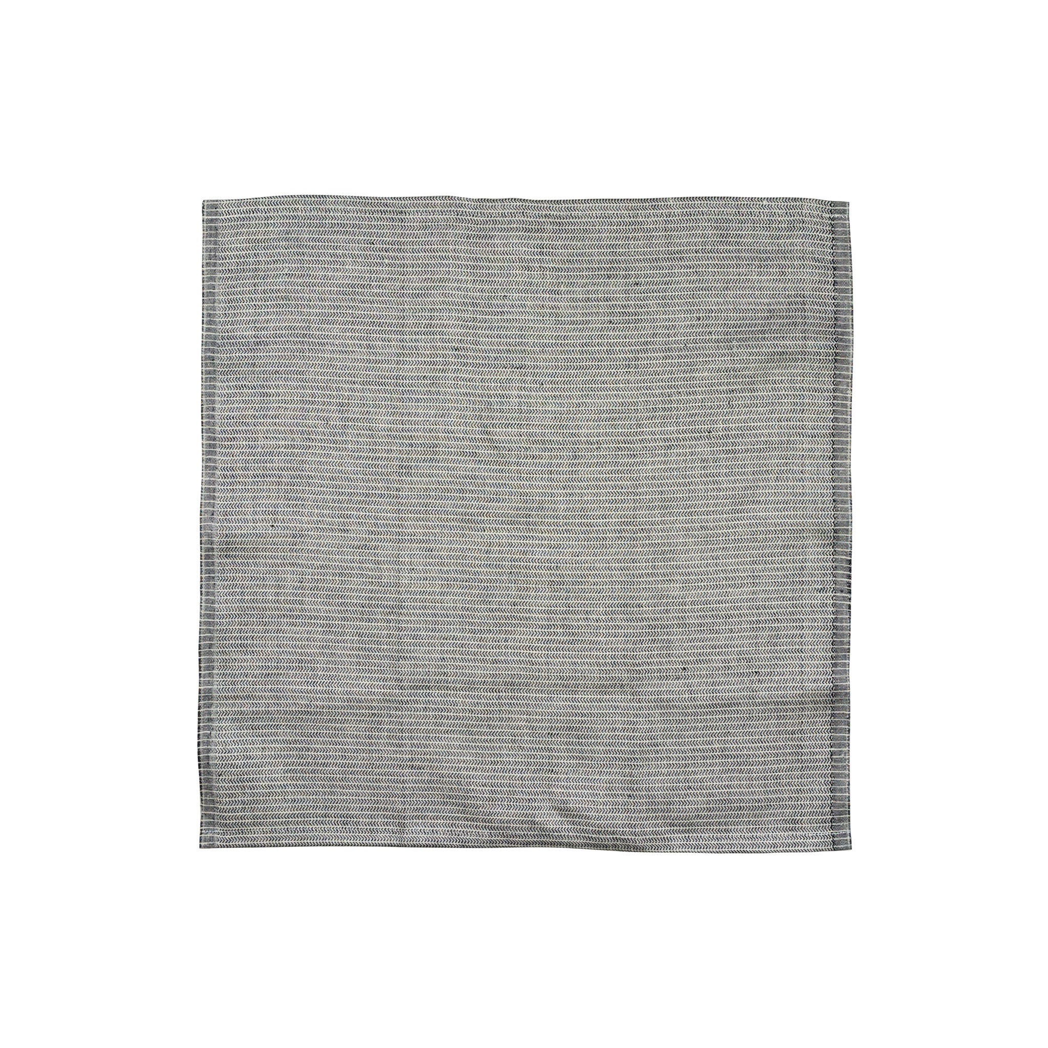 Yinyang Linen Square Towel - Black/Wheat