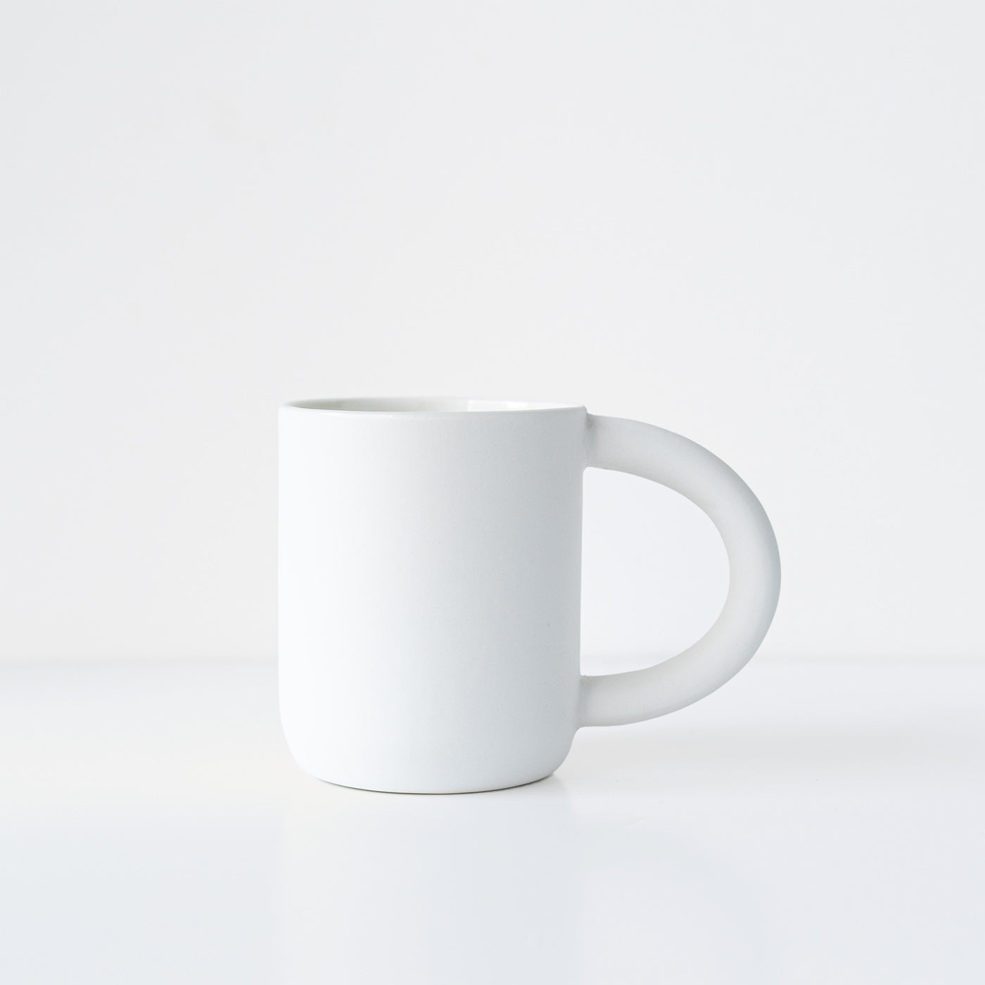 hand made ceramic white porcelain mug