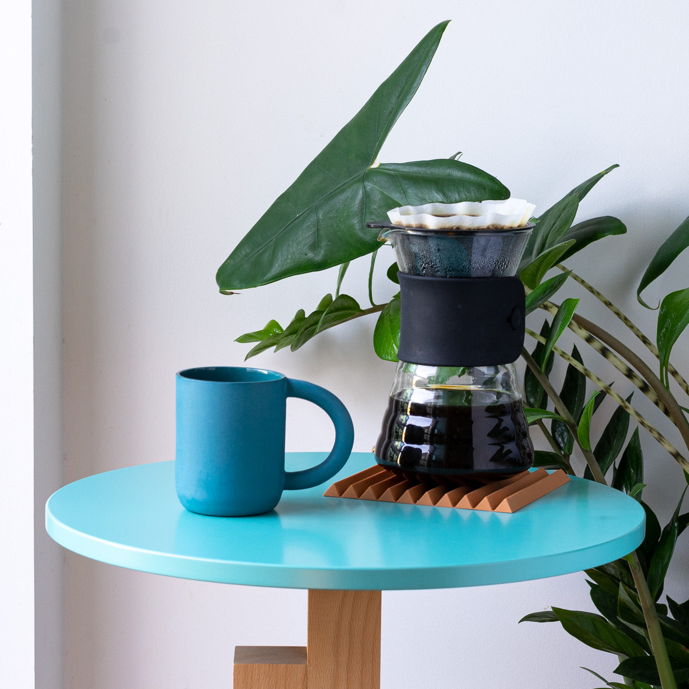 laureanne kootstra design hand made ceramic petrol blue porcelain mug
