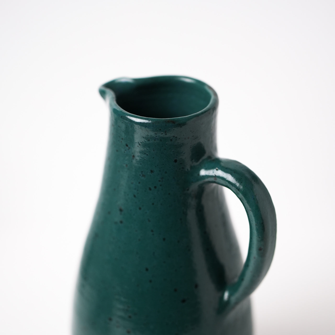 Emerald Green hand thrown ceramic pitcher by Gaëlle Le Doledec