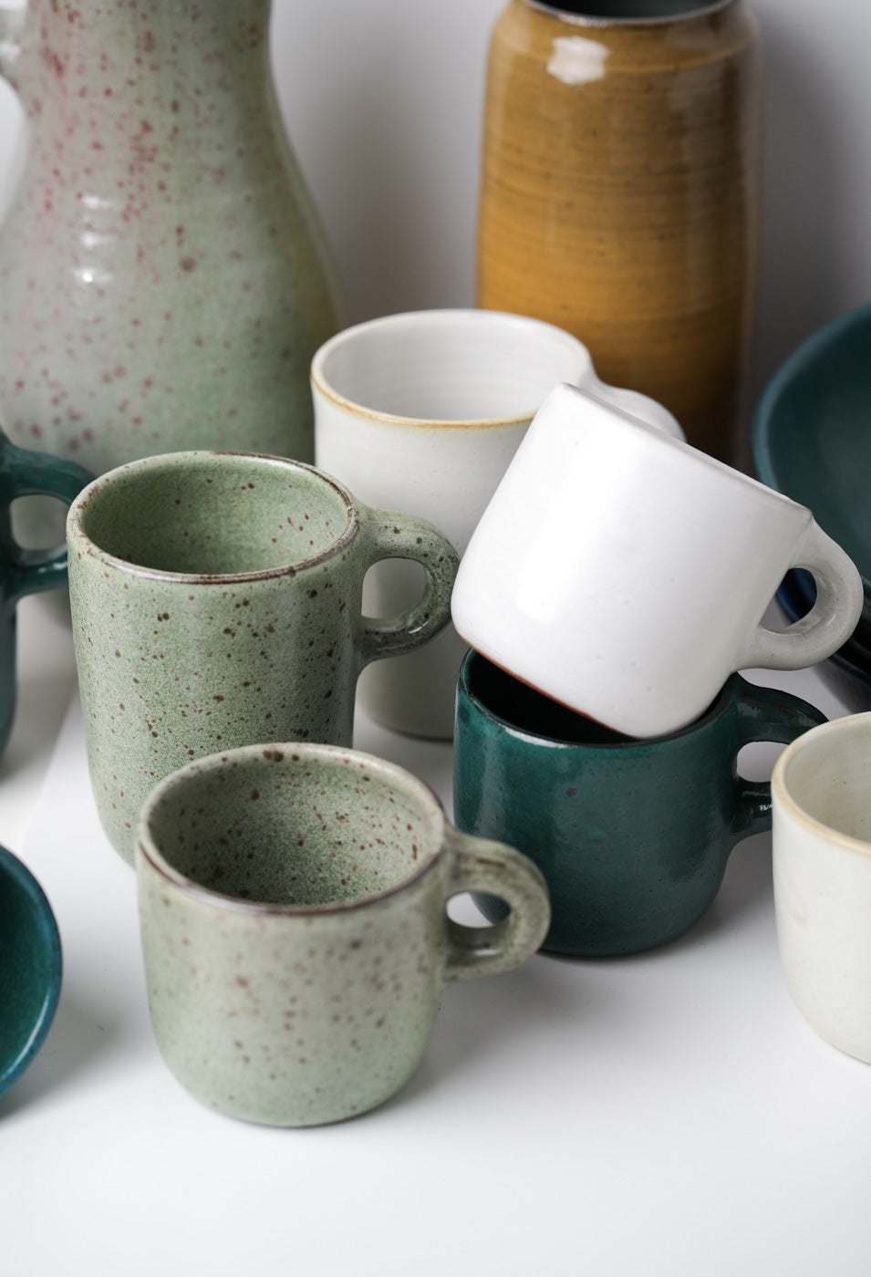 Green ceramic mug by Gaëlle Le Doledec