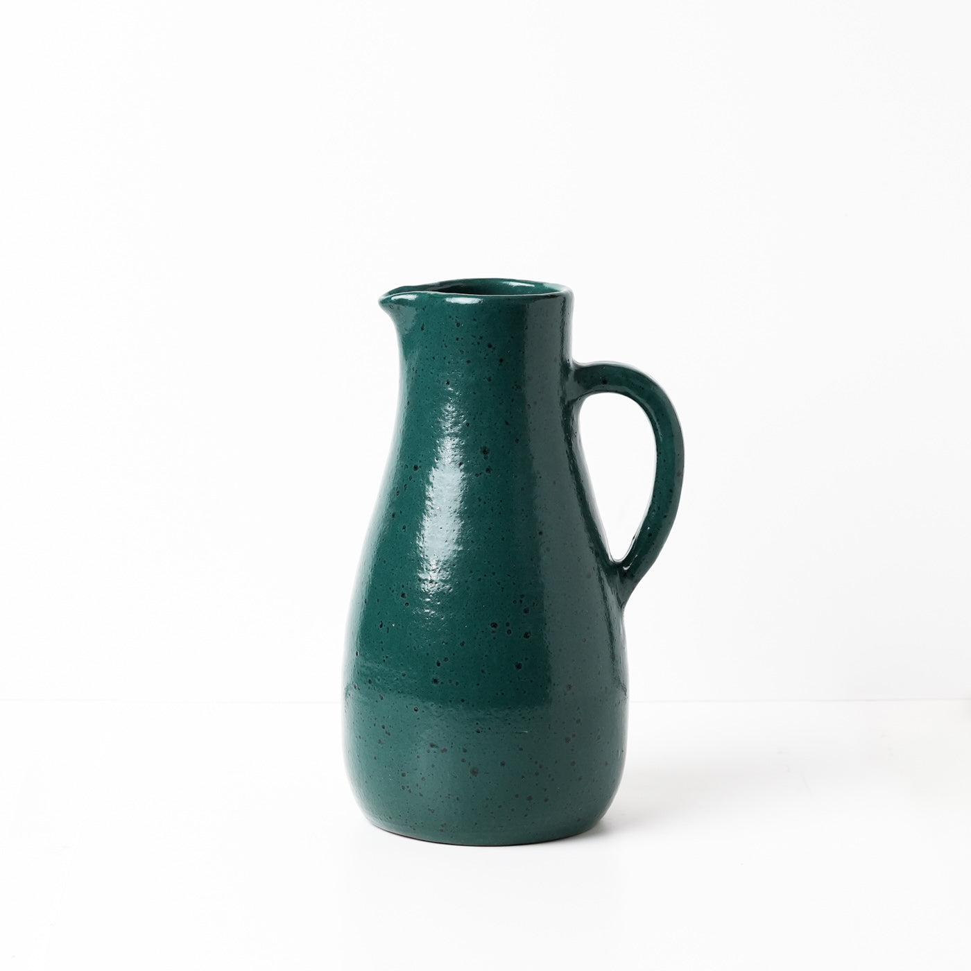 Emerald Green hand thrown ceramic pitcher by Gaëlle Le Doledec